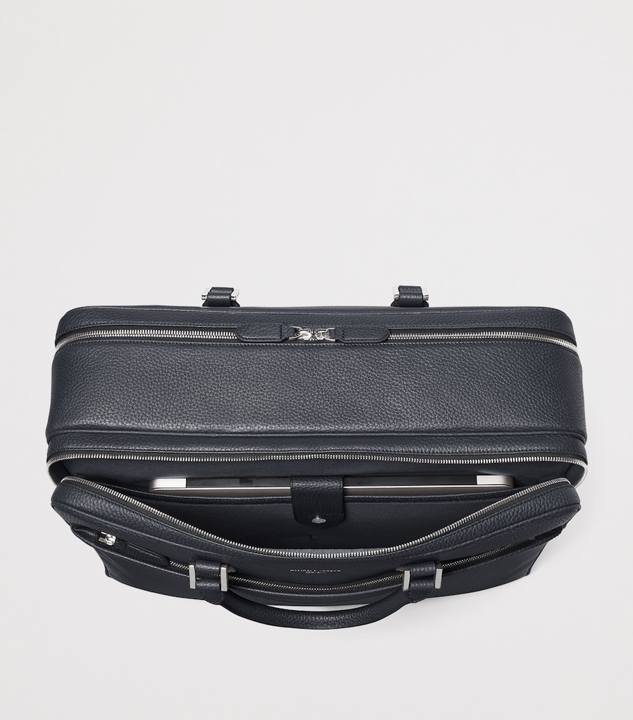 Leather 48 Hour Mount Street Travel Bag NAVY Image 6