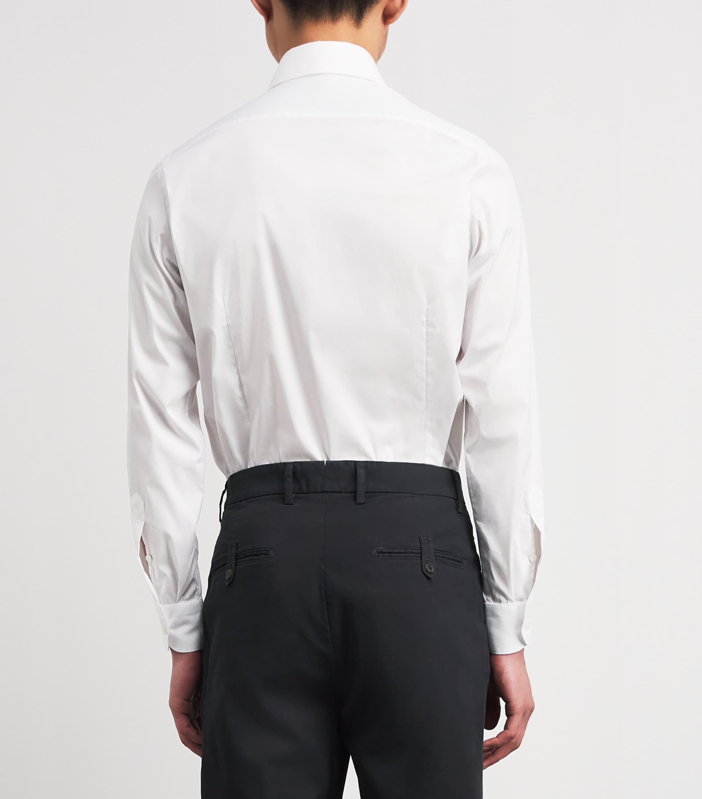 Eleventy Mens Stretch-Cotton Shirt Bianco Image 5