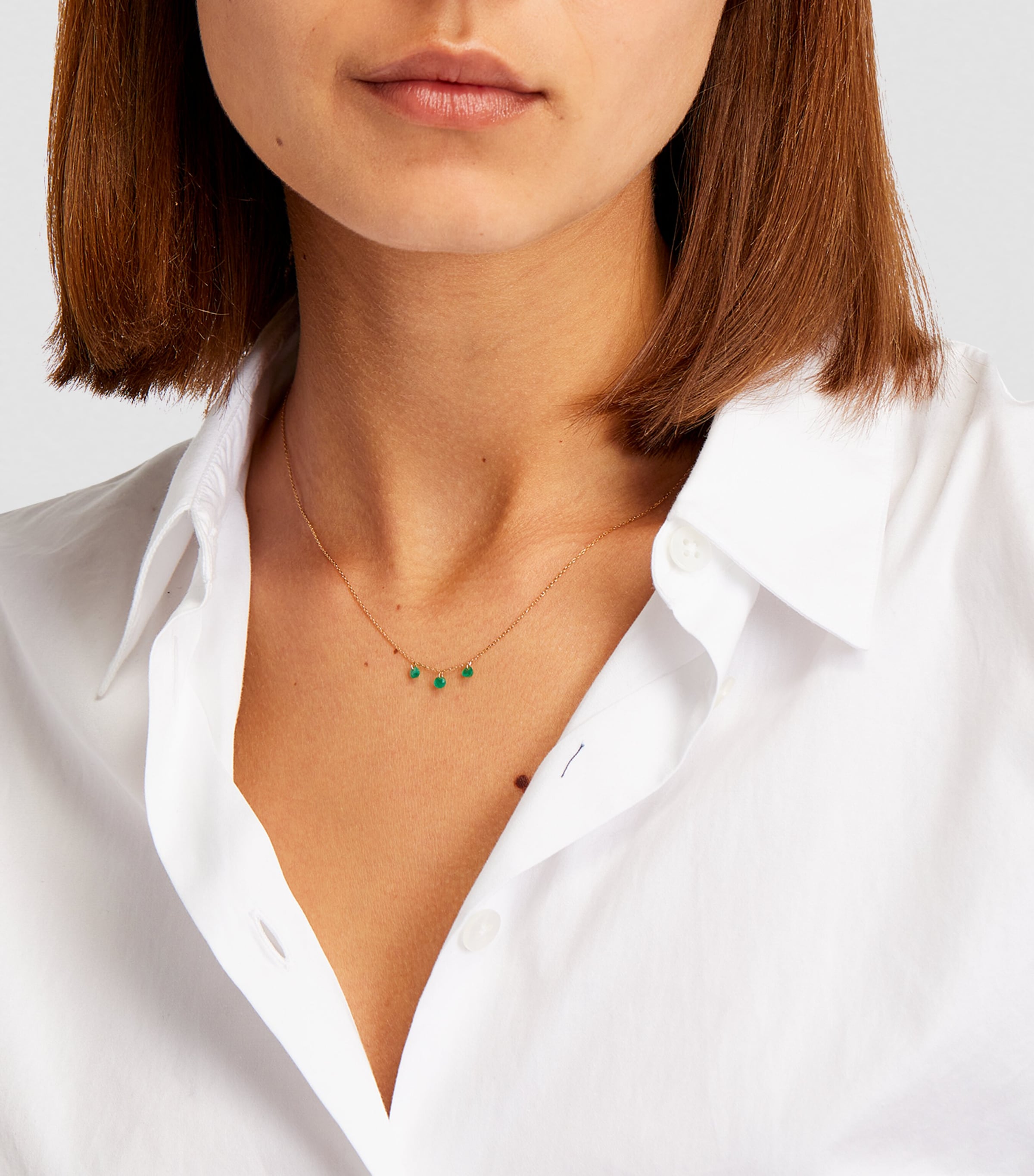 Yellow Gold Dancing Emerald Necklace GOLD Image 4