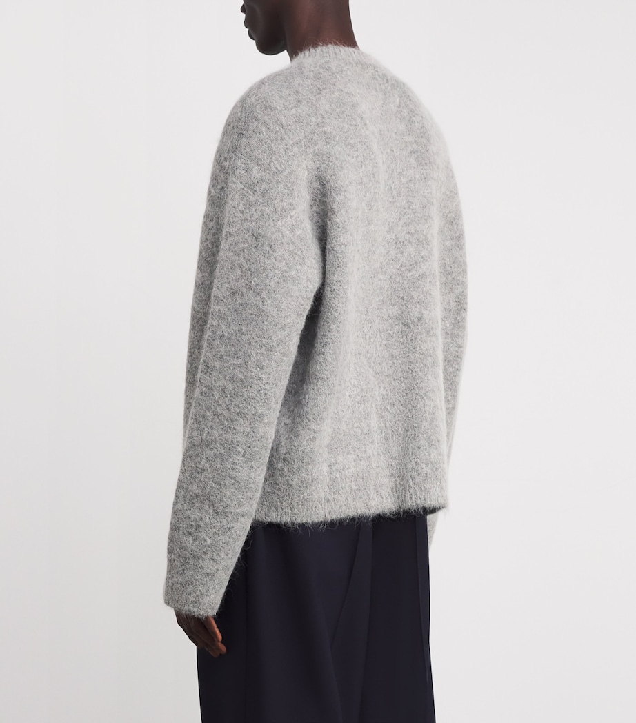 Alpaca-Blend Logo Oversized Sweater GREY Image 4