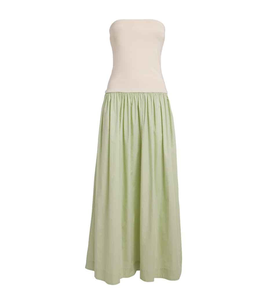 Cotton Knit Maxi Dress CREMA / PISTACHIO Image 1