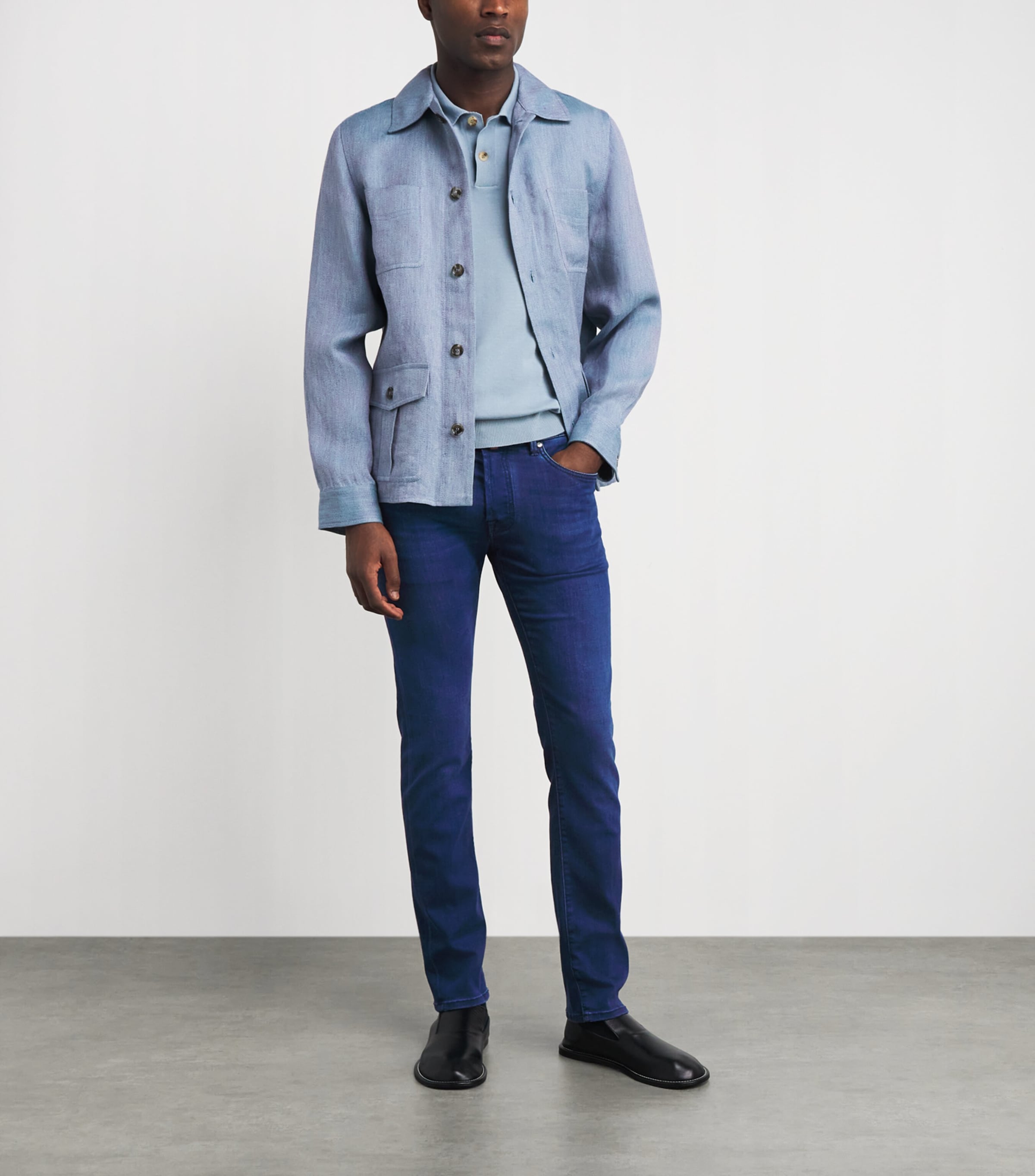 JACOB COHËN Mens Limited Edition Crocodile Skin-Patch Bard Slim Jeans Image 2