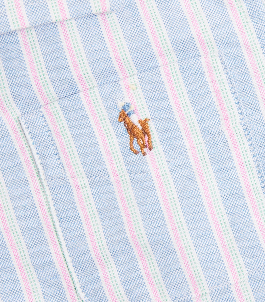 Ralph Lauren Kids Cotton Shirt and Shorts Set (3-24 Months) Blue Pink Multi Image 3