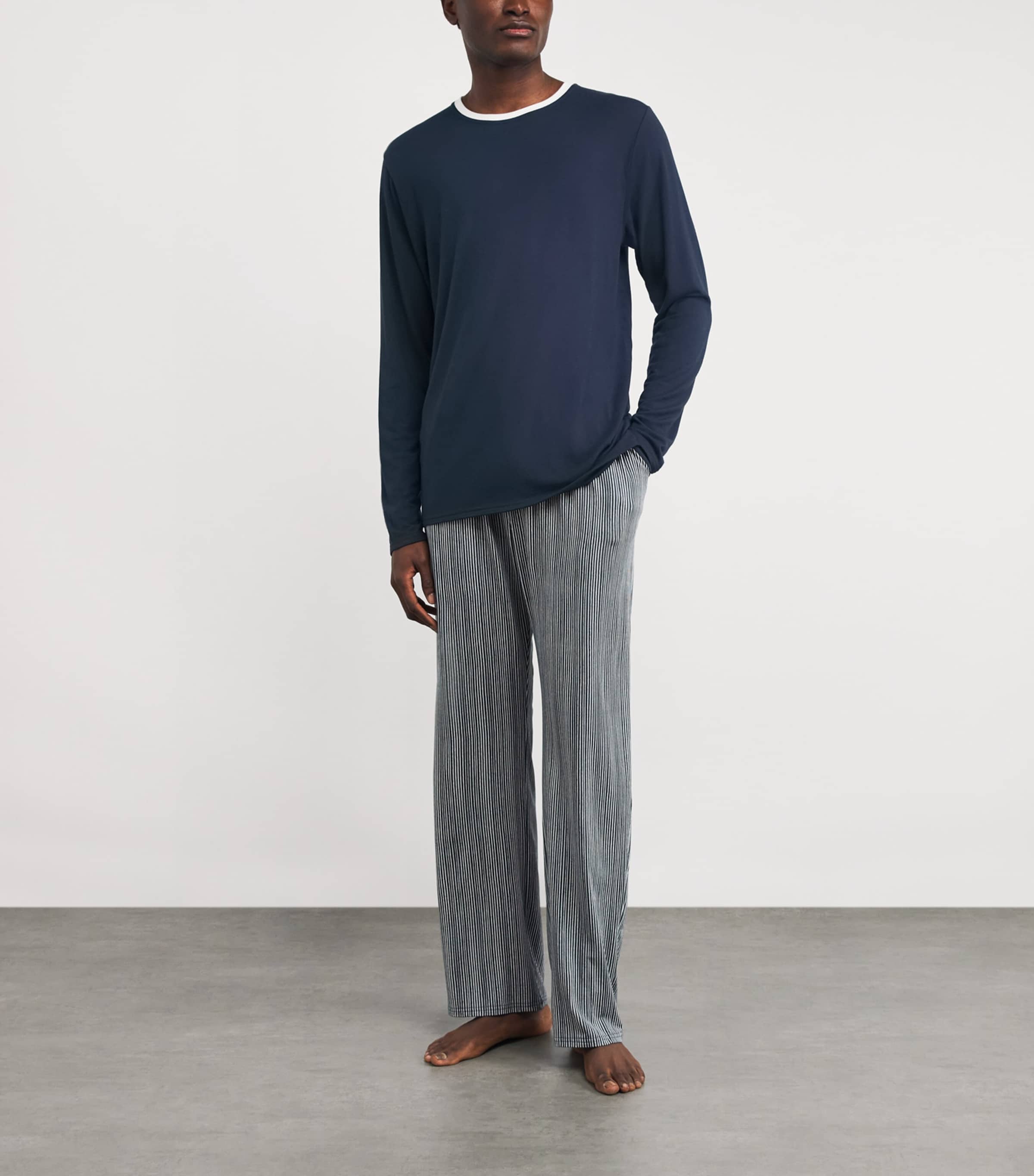 Long-Sleeve Lounge T-Shirt NVY NAVY/ WHITE Image 2