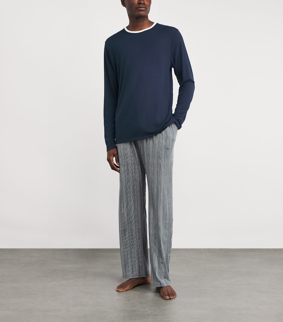 Long-Sleeve Lounge T-Shirt NVY NAVY/ WHITE Image 2