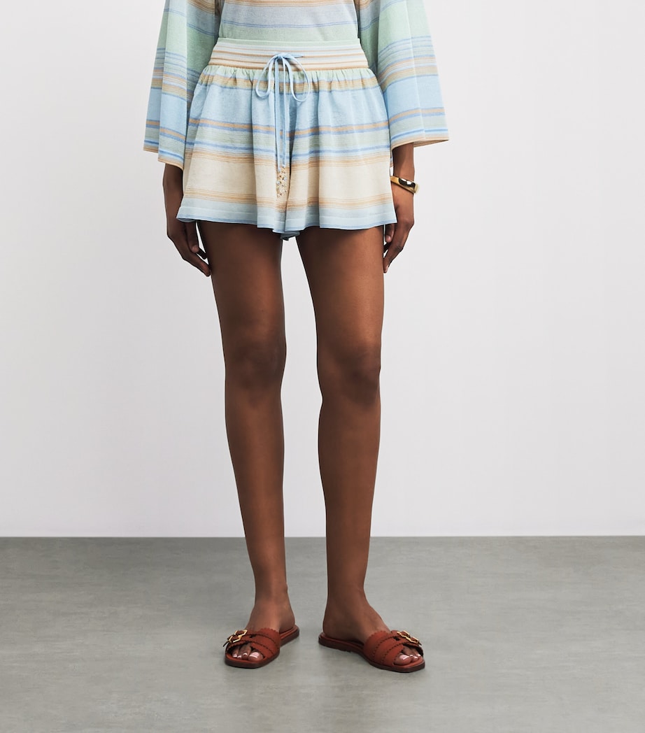 Zimmermann Womens Indra Stripe Shorts Blue Multi Image 4