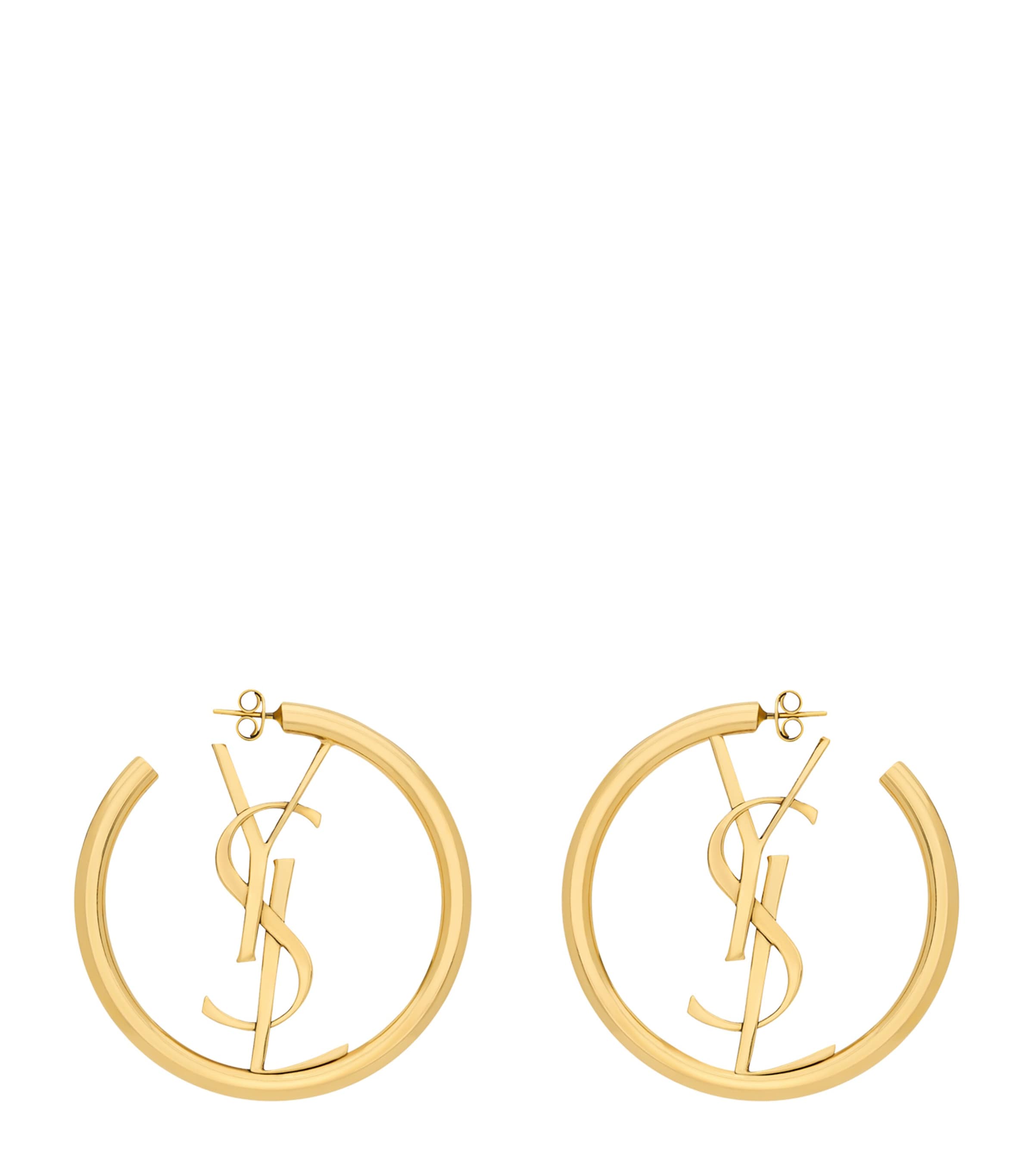 Saint Laurent Cassandre Logo Hoop Earrings Image 1