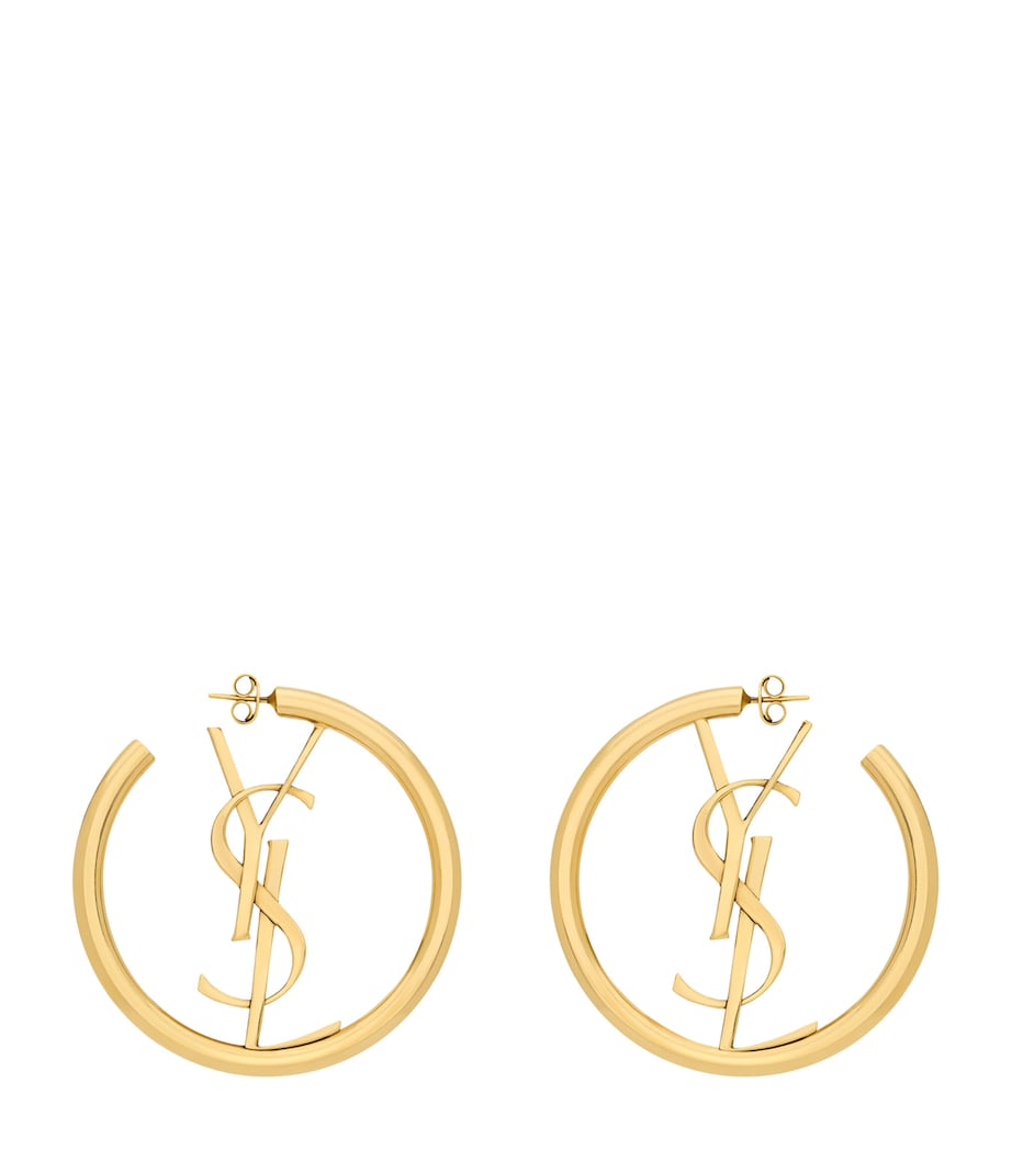 Saint Laurent Cassandre Logo Hoop Earrings Image 1
