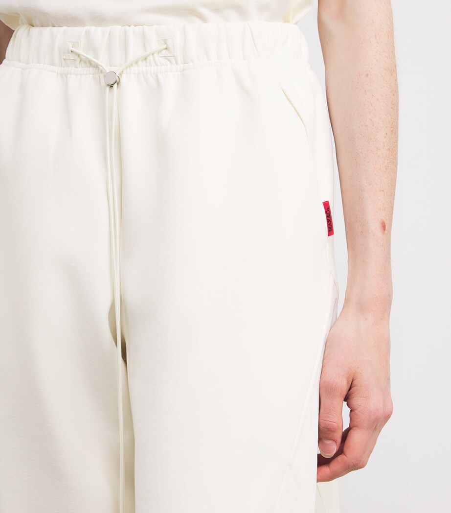 Cotton-Blend Jersey and Canvas Sweatpants WHITE Image 6
