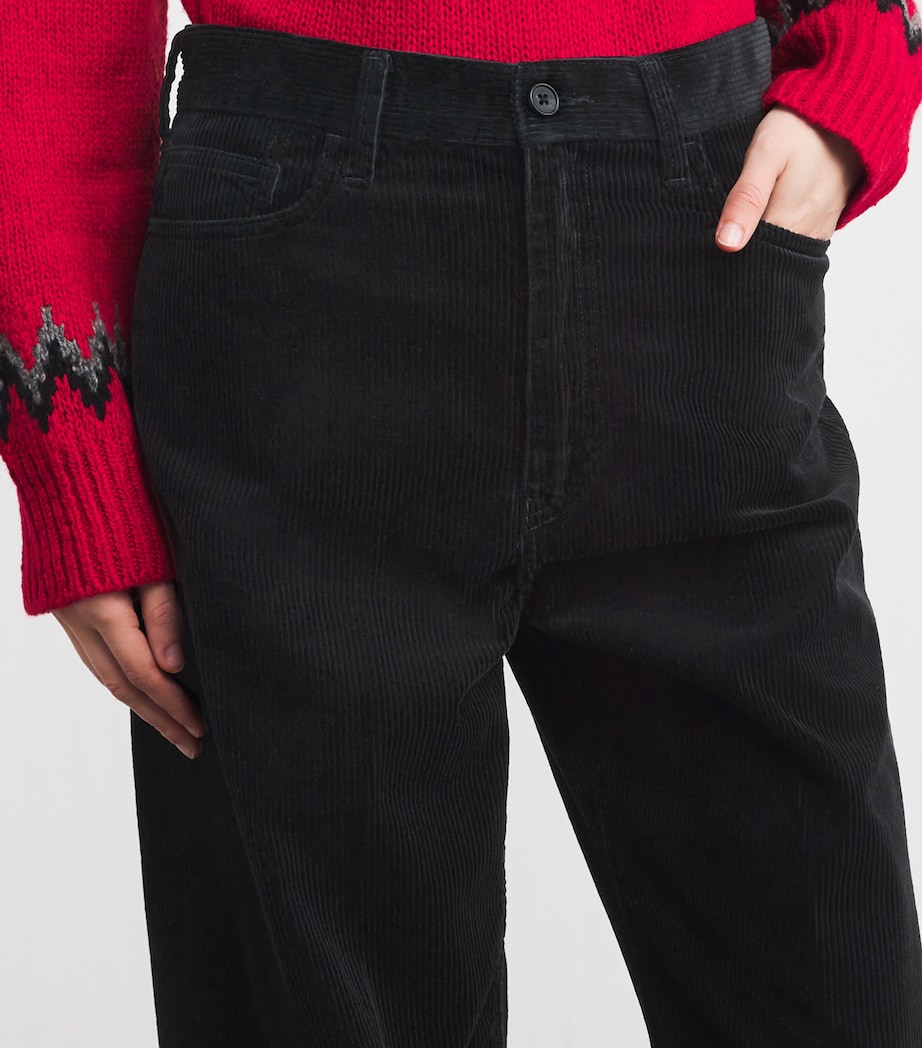 Cotton Corduroy Wide-Leg Trousers POLO BLACK Image 6