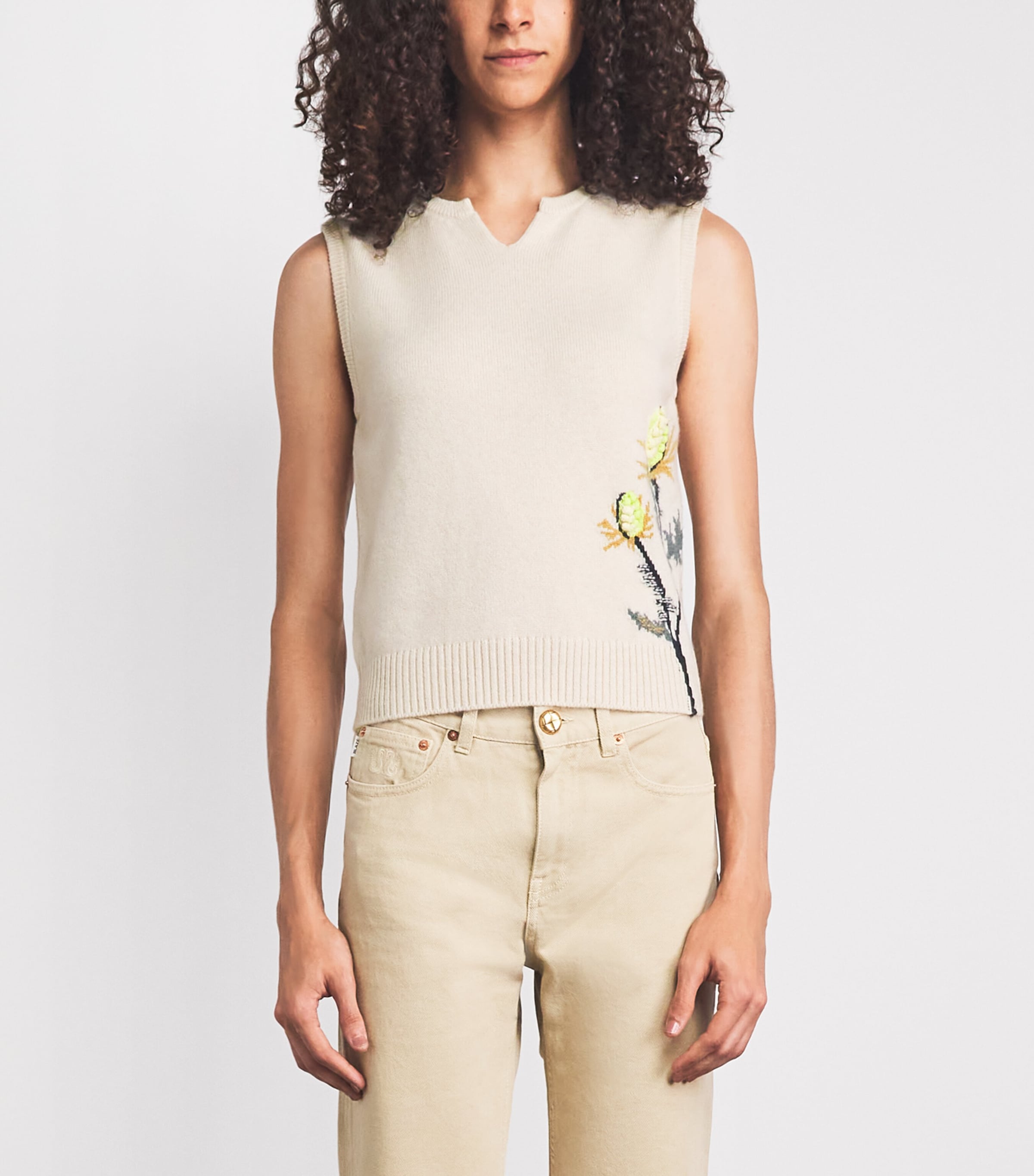 Barrie Womens Cashmere Thistle Top Canvas Multi Image 4
