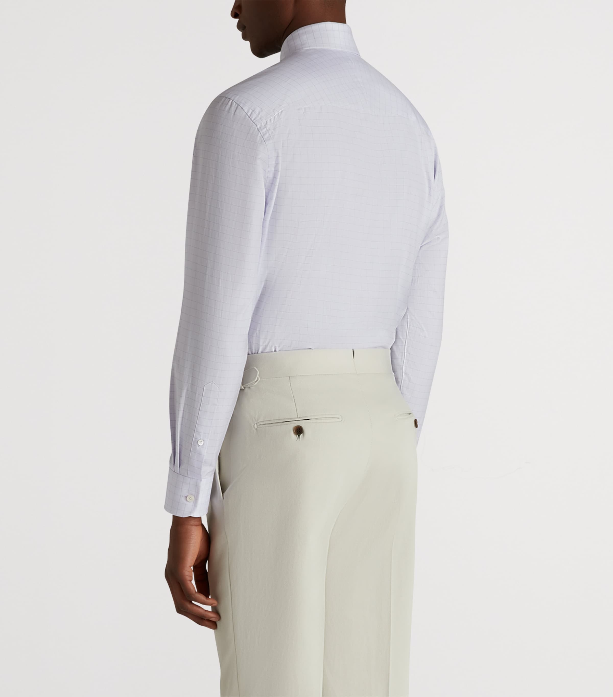 Cotton Tattersall Check Shirt 531LAVENDER Image 4