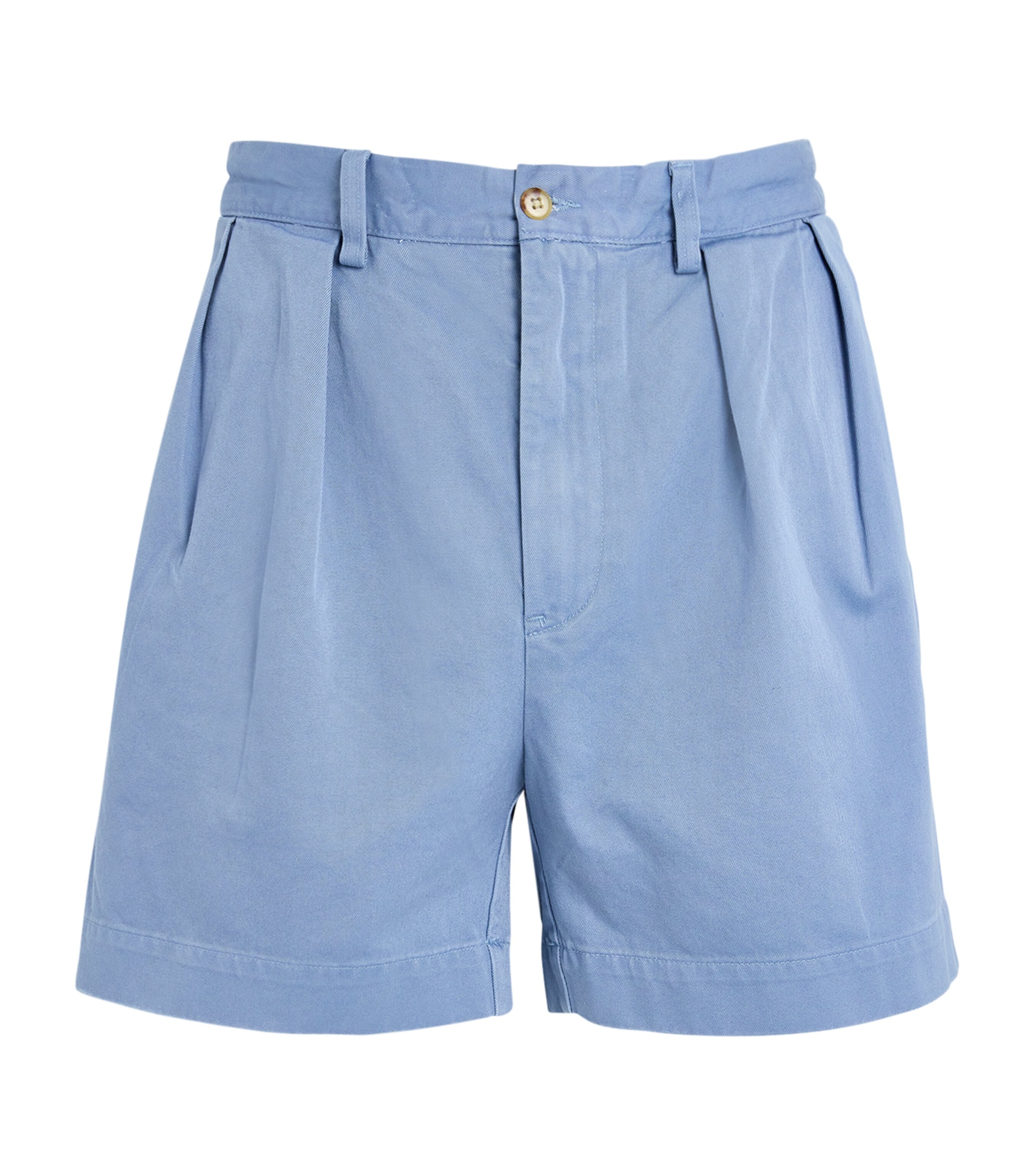 Polo Ralph Lauren Cotton Twill Pleated Shorts In Black