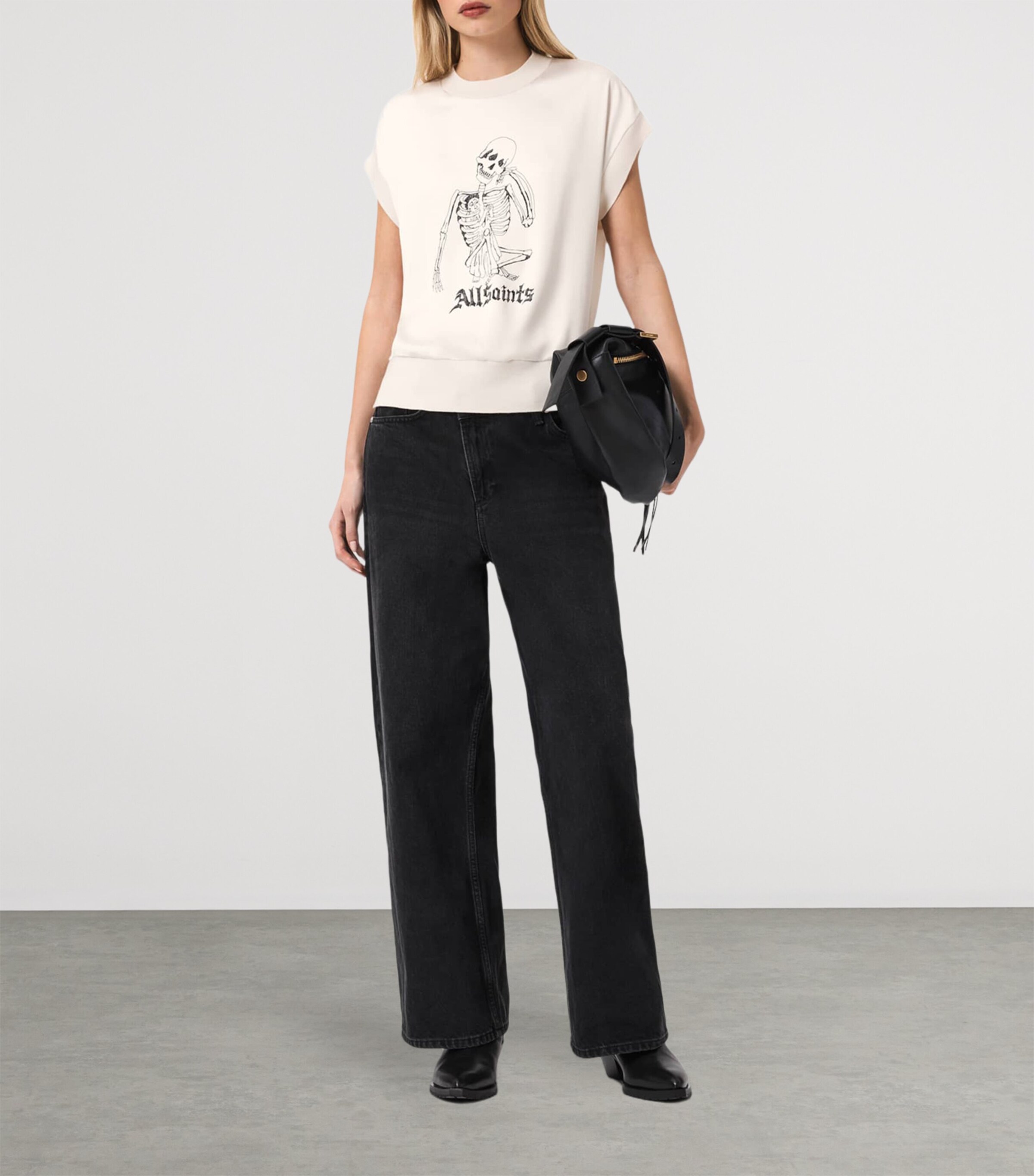 AllSaints Womens Printed Terra T-Shirt Chalk White Image 7