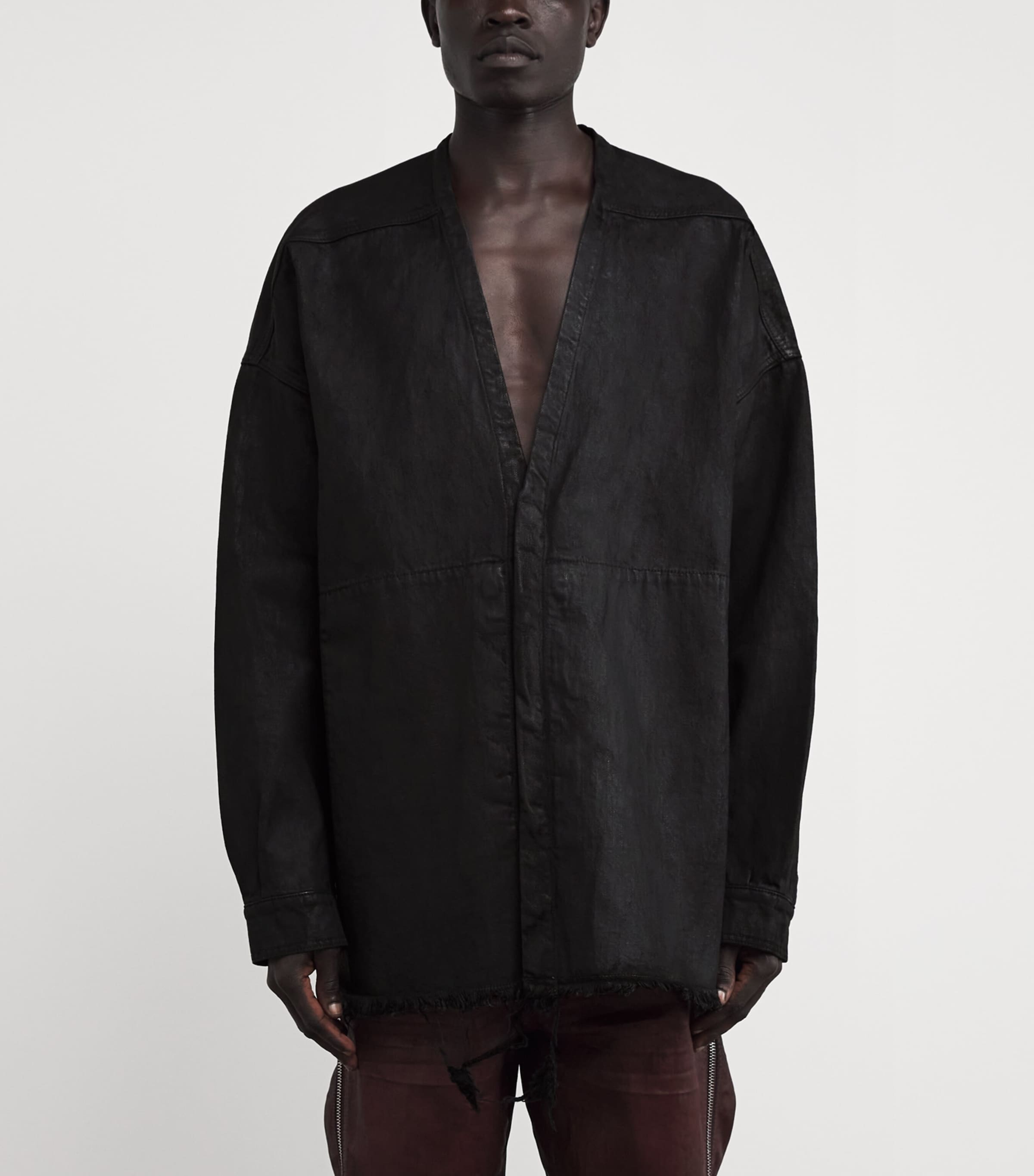 Rick Owens Black Lido Larry Denim Shirt | Harrods US