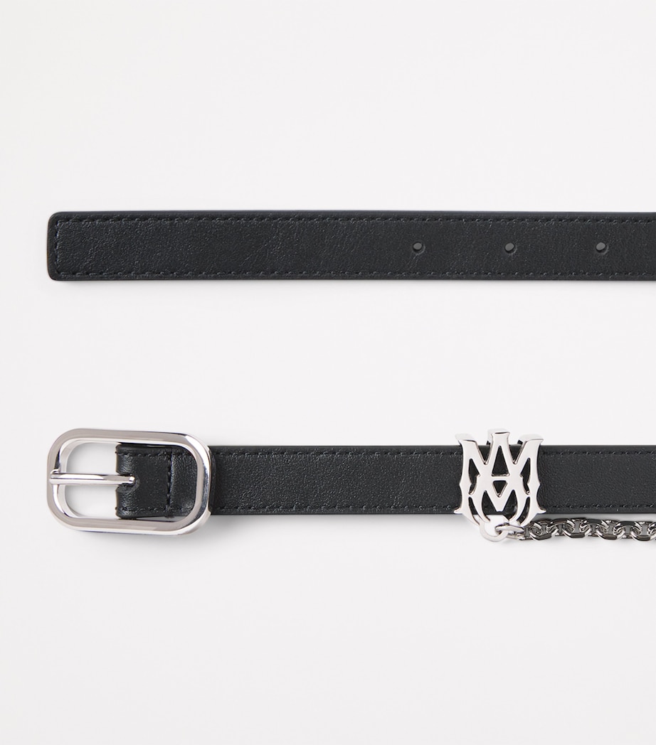 AMIRI Leather Chain Belt Black Nickel Image 3