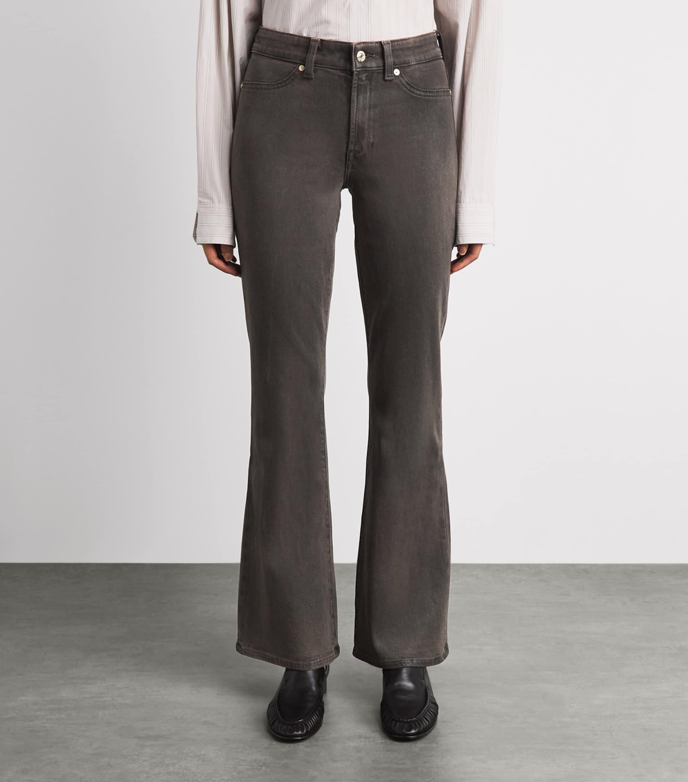 7 For All Mankind Womens Coated The Leggy Bootcut Jeans Vntg Ctng Brwn Image 4