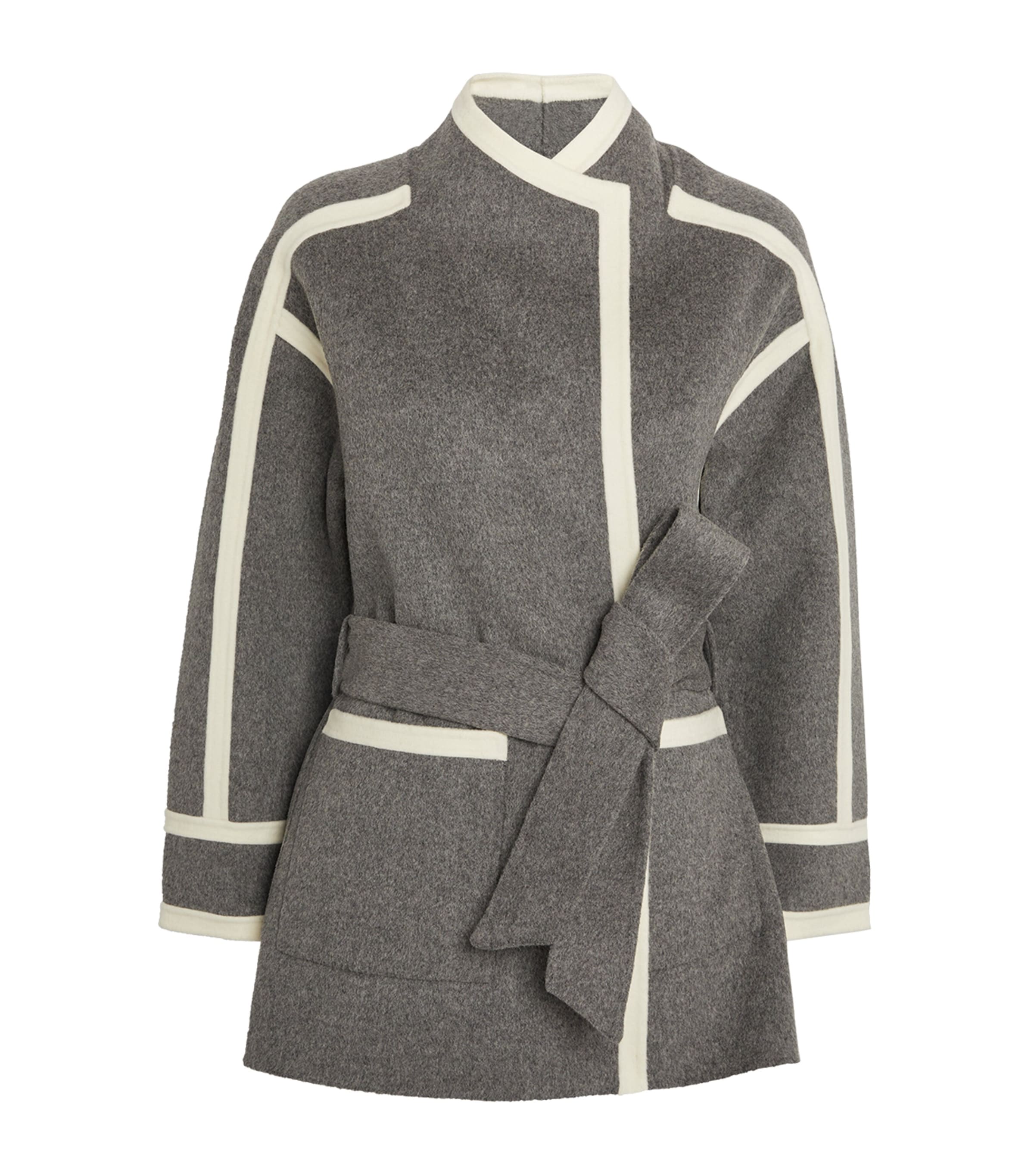 Maje Wool-blend Coat In Gray