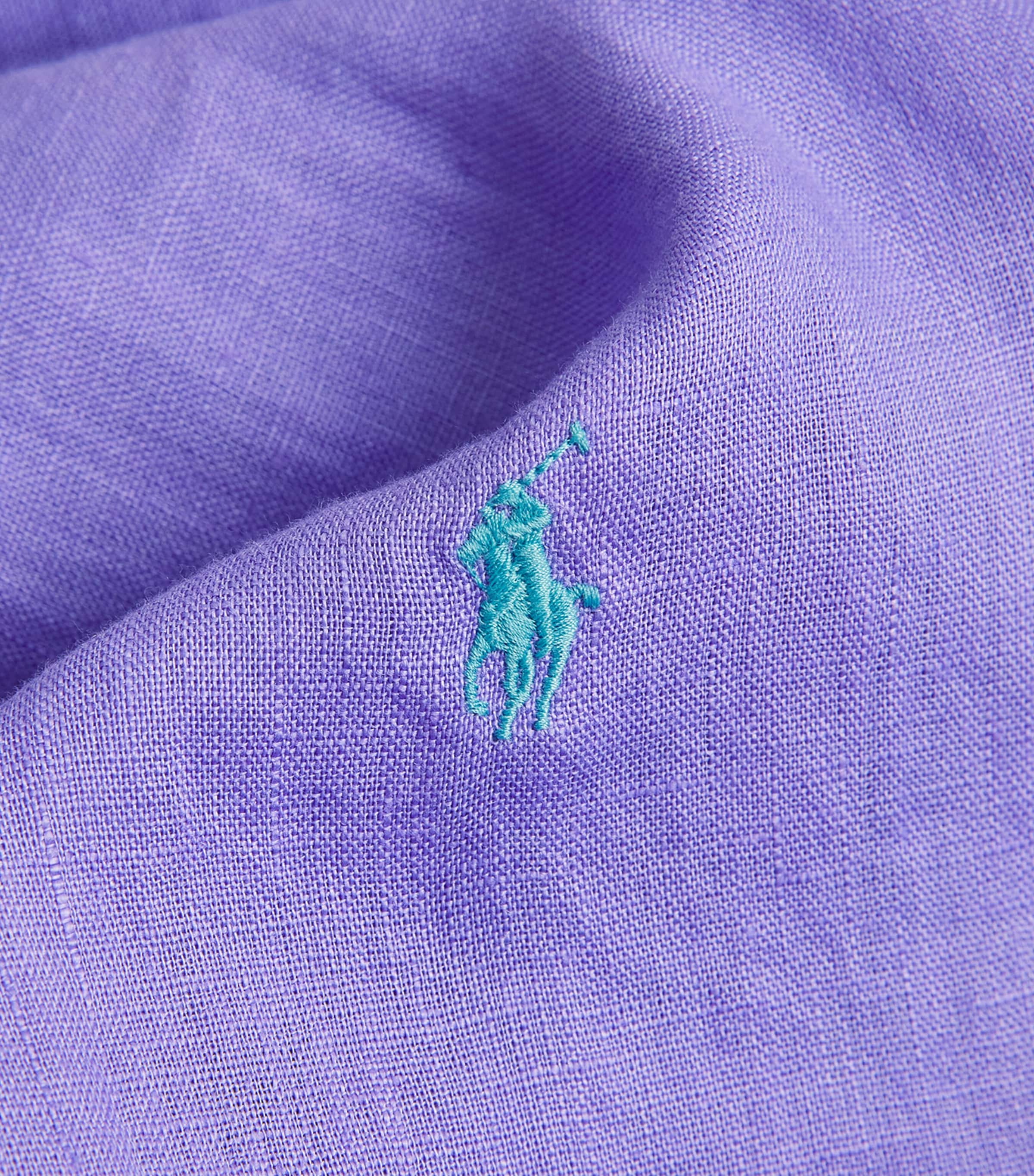 Linen Custom Fit Shirt PURPLE Image 5