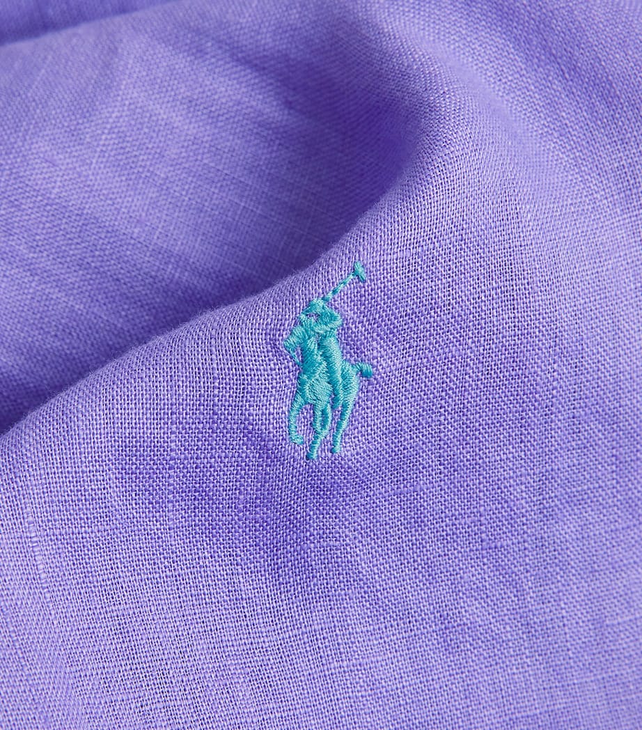 Linen Custom Fit Shirt PURPLE Image 5