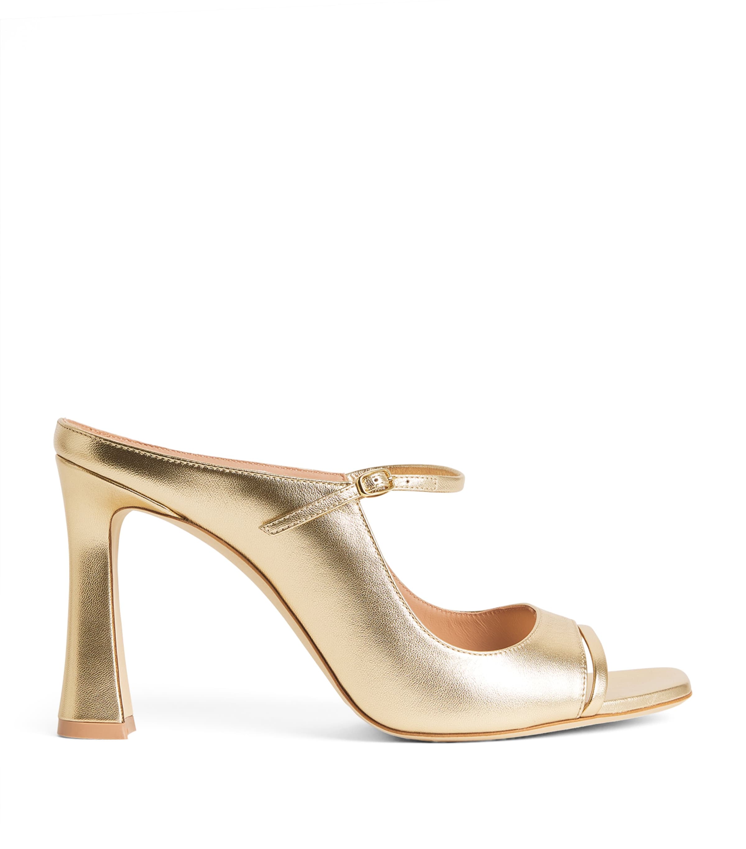 Malone Souliers x Harrods Metallic Leather Rania Heeled Mules 90 Antique Gold Image 1