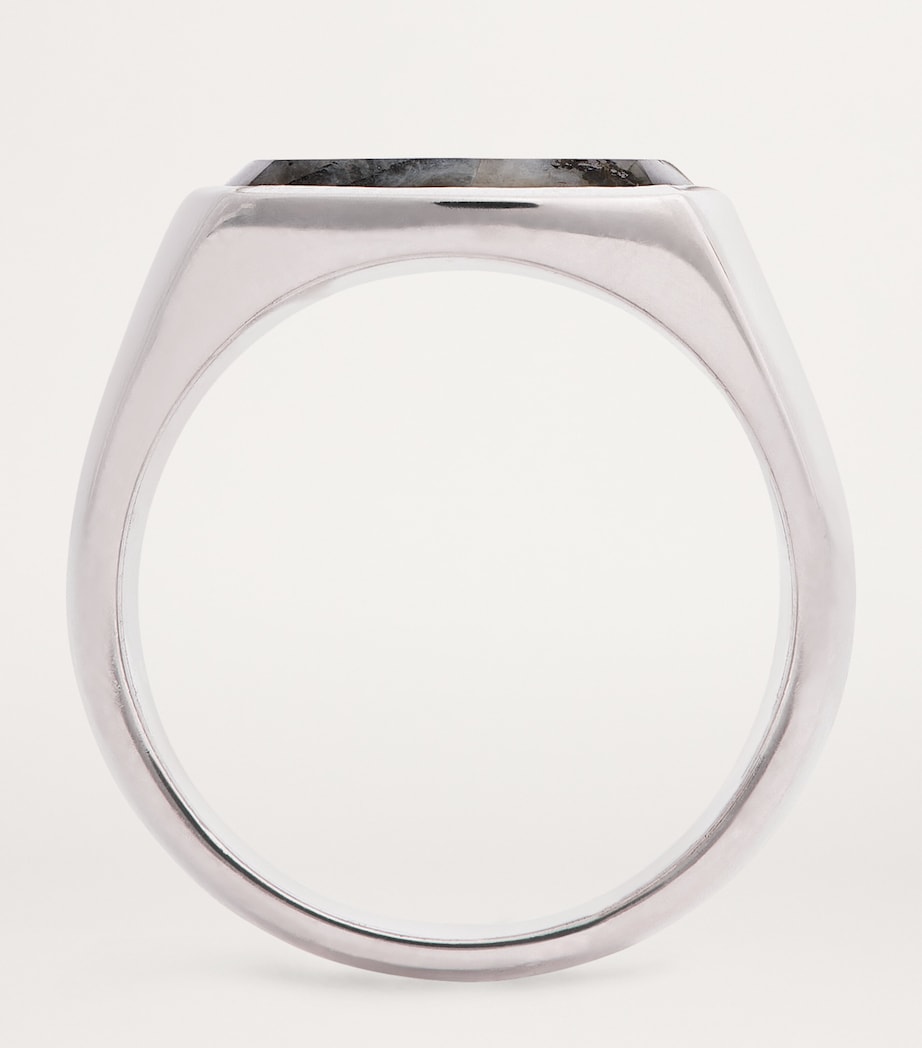 Tom Wood Sterling Silver Cushion Larvikite Ring Na Image 3