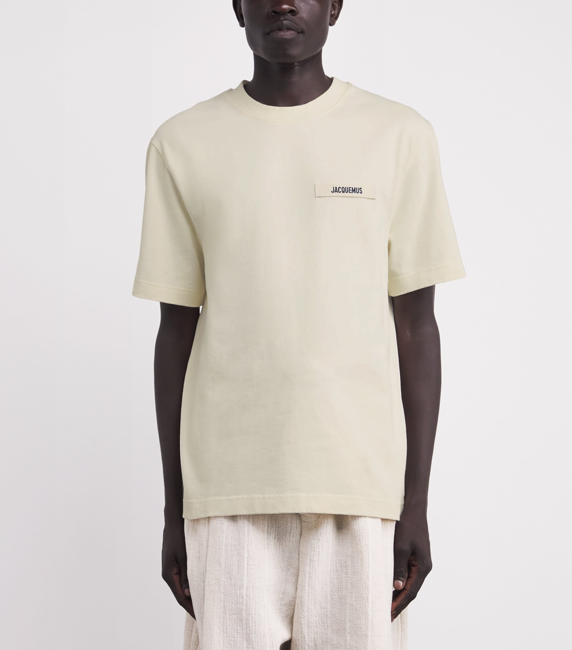 Jacquemus Beige Cotton Grosgrain Logo T-Shirt | Harrods UK