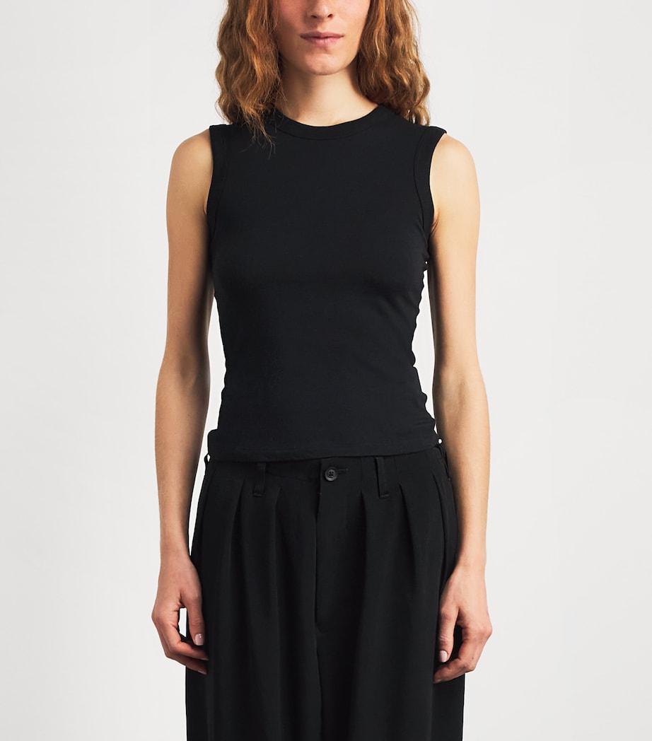 ÉTERNE Womens Fitted Tank Top Black Image 4
