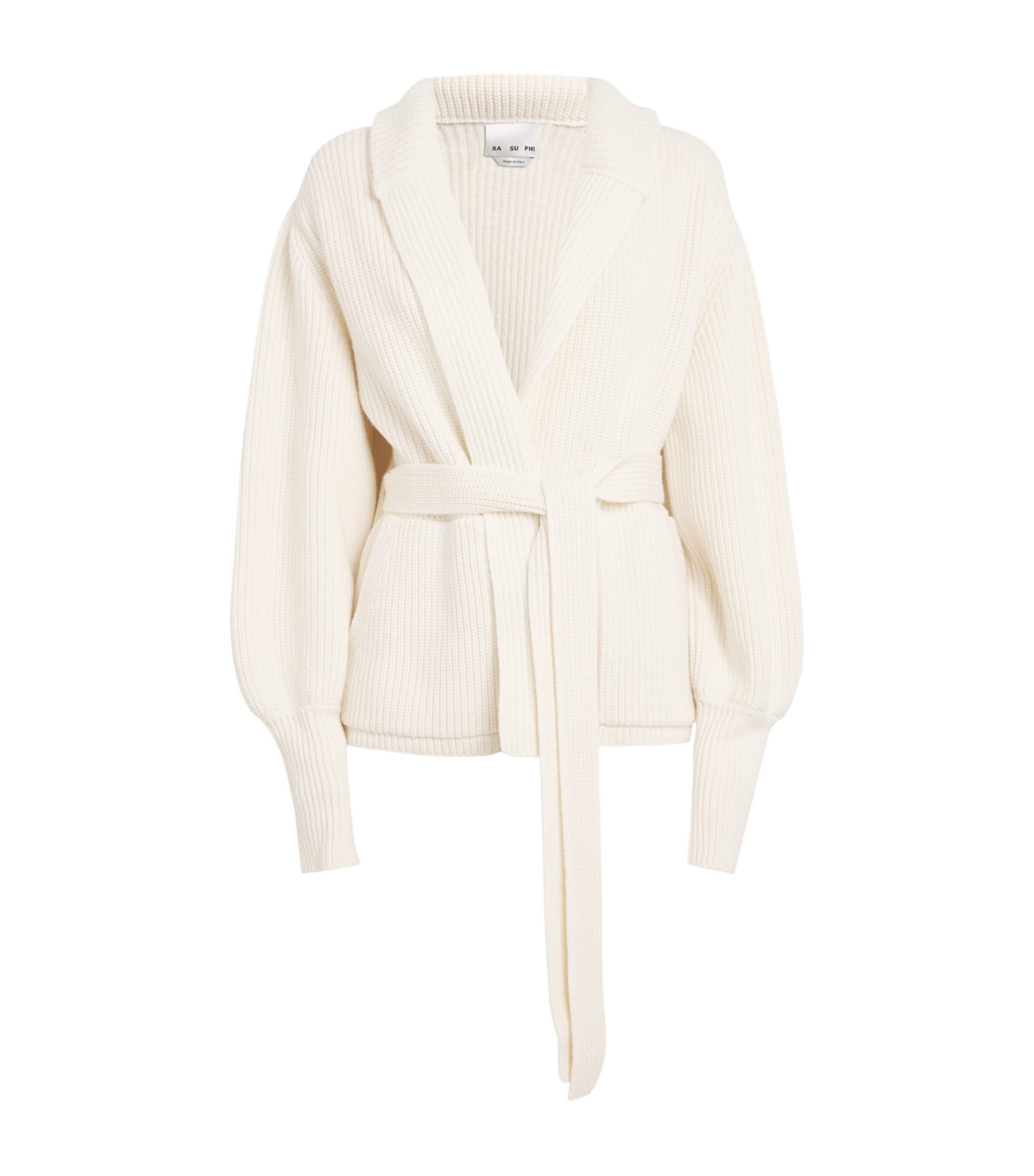 Sa Su Phi Wool-cashmere Tie Cardigan In Neutral