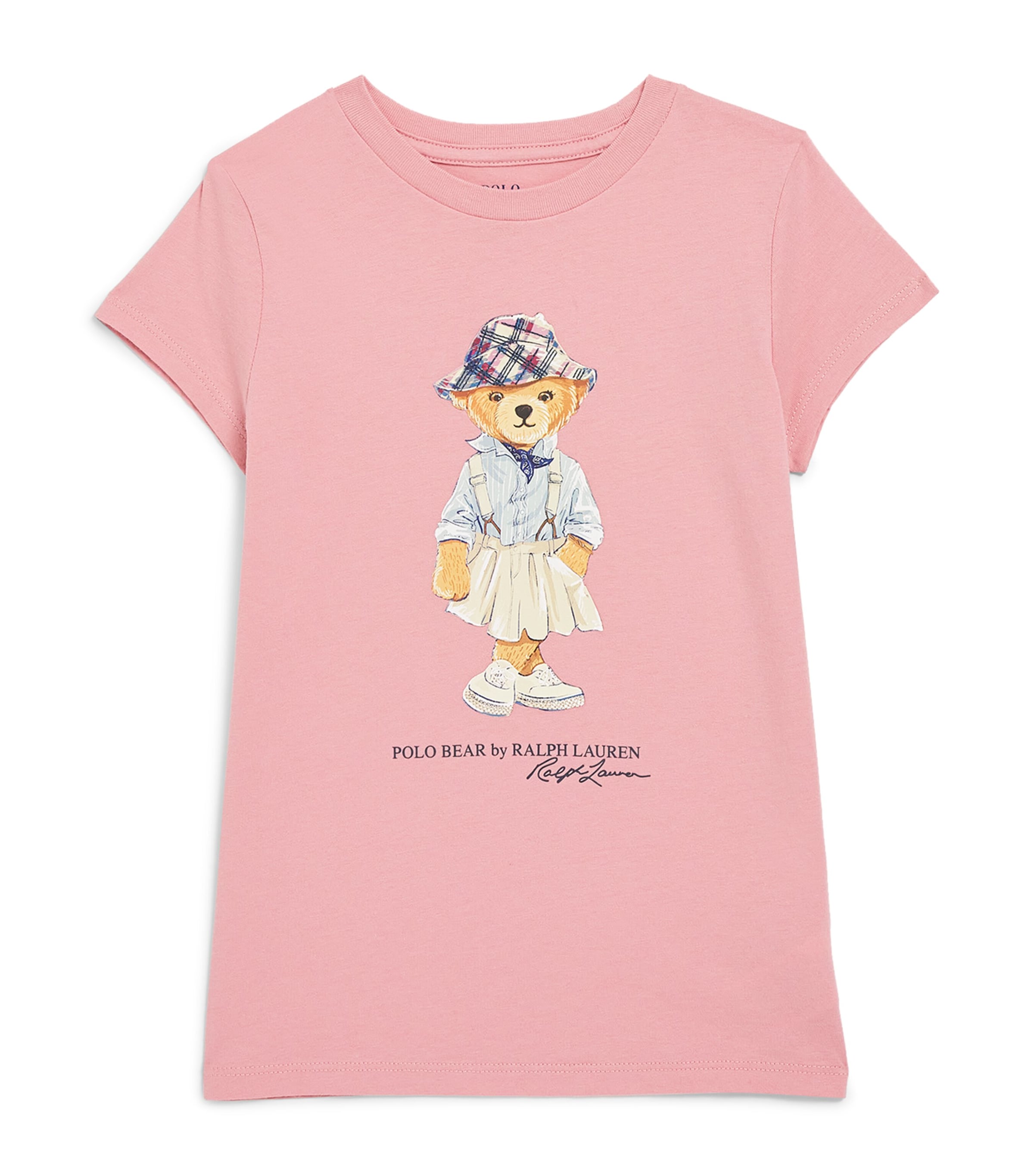 Ralph Lauren Kids' Polo Bear-print T-shirt In Pink