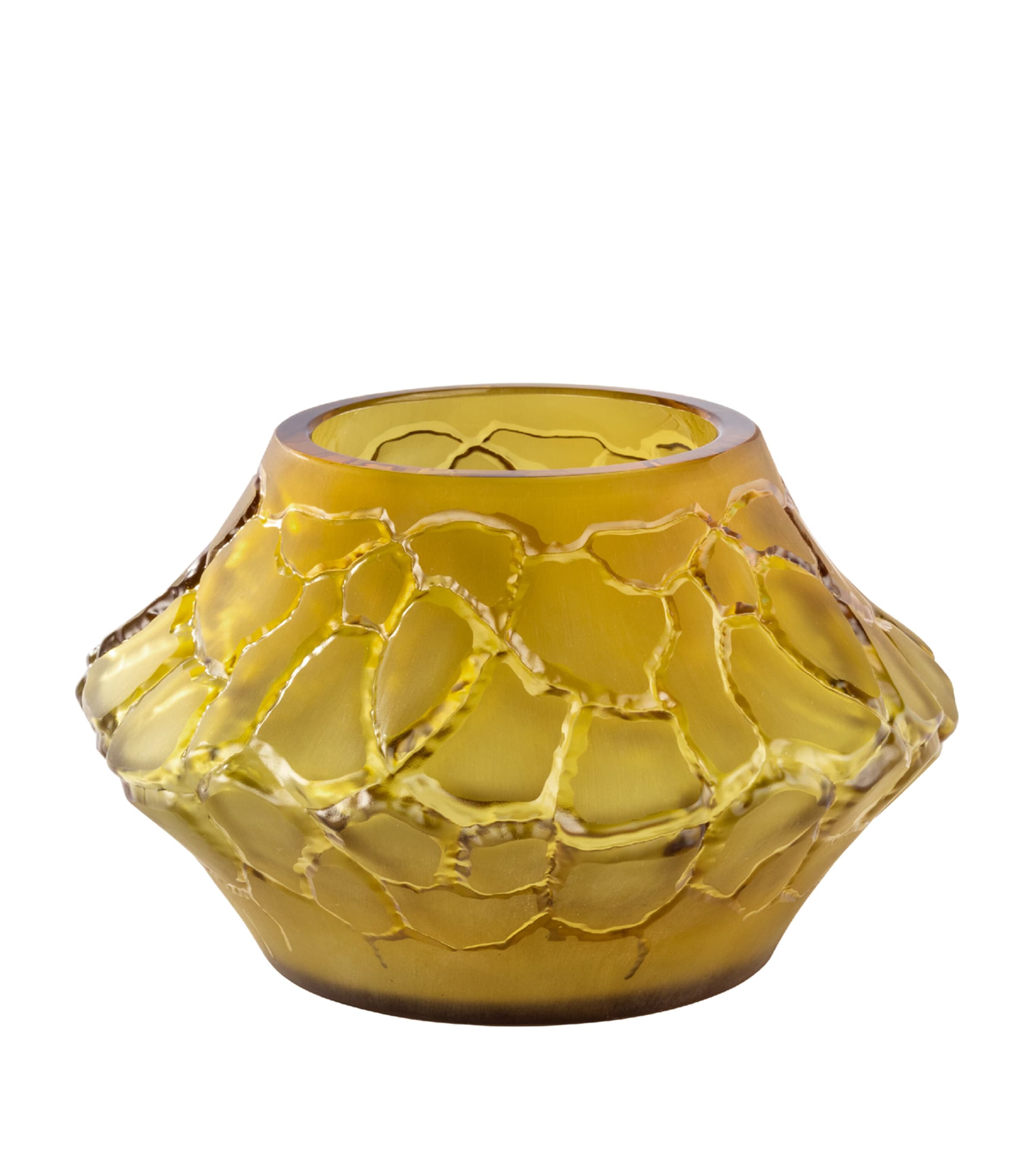 Lalique Canyon Crystal Caldera Small Votive Vase In Clear