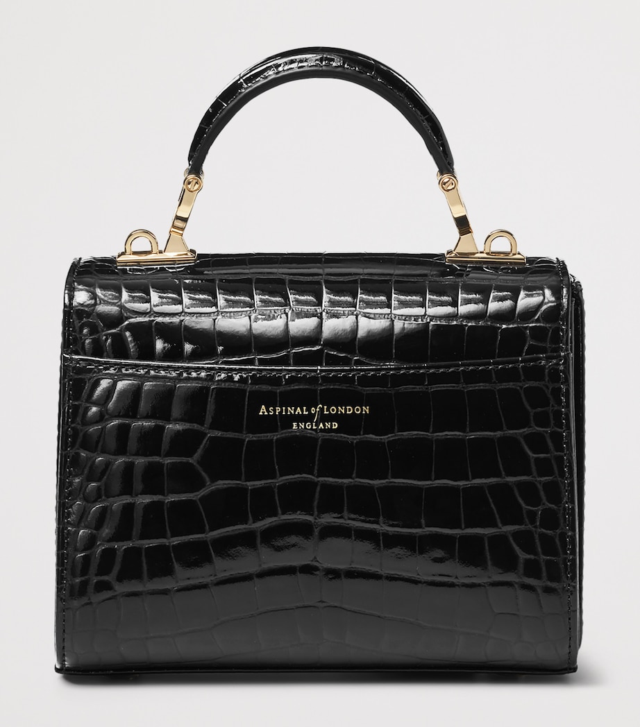 Aspinal Of London Mini Leather Mayfair Top-Handle Bag Black Image 3