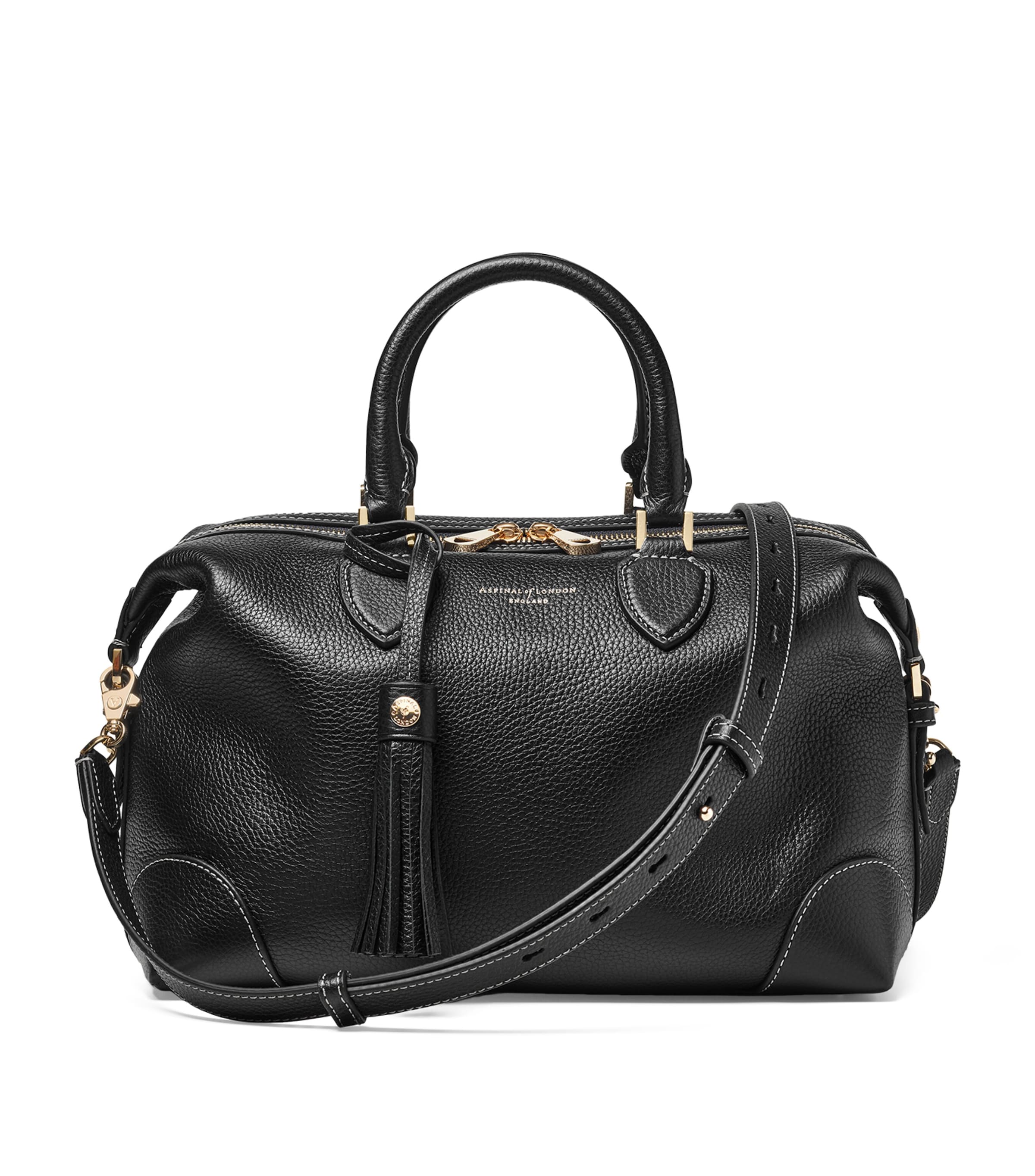 Aspinal Of London Mens Black Hudson Leather Bowling Bag In Black