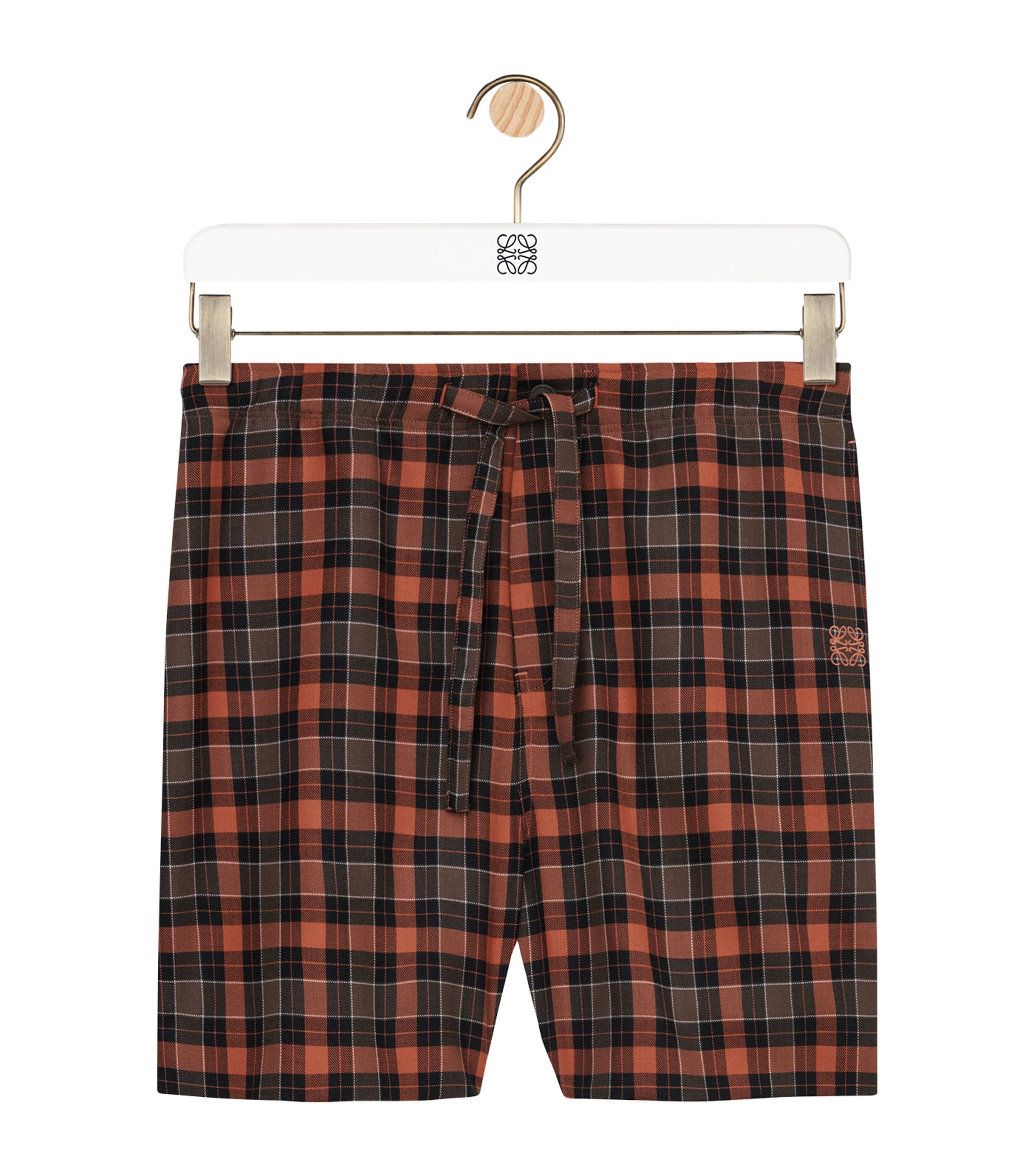 Check Drawstring Shorts ORANGE/BLACK Image 1