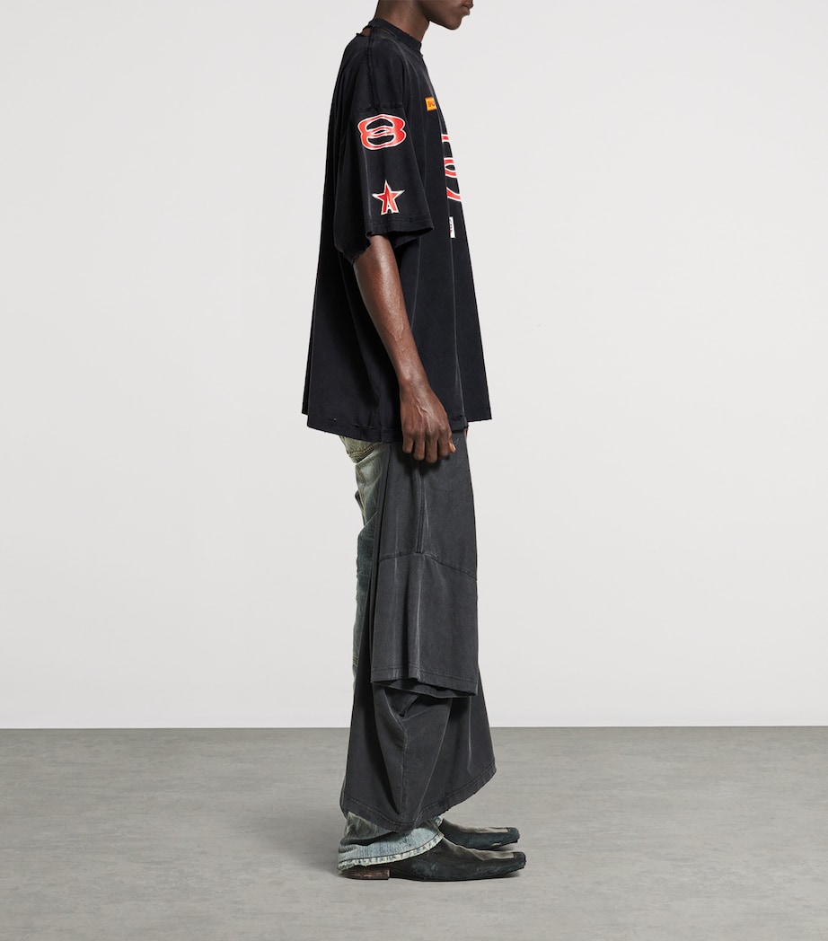 Balenciaga Mens Oversized Distressed Logo T-Shirt Image 6