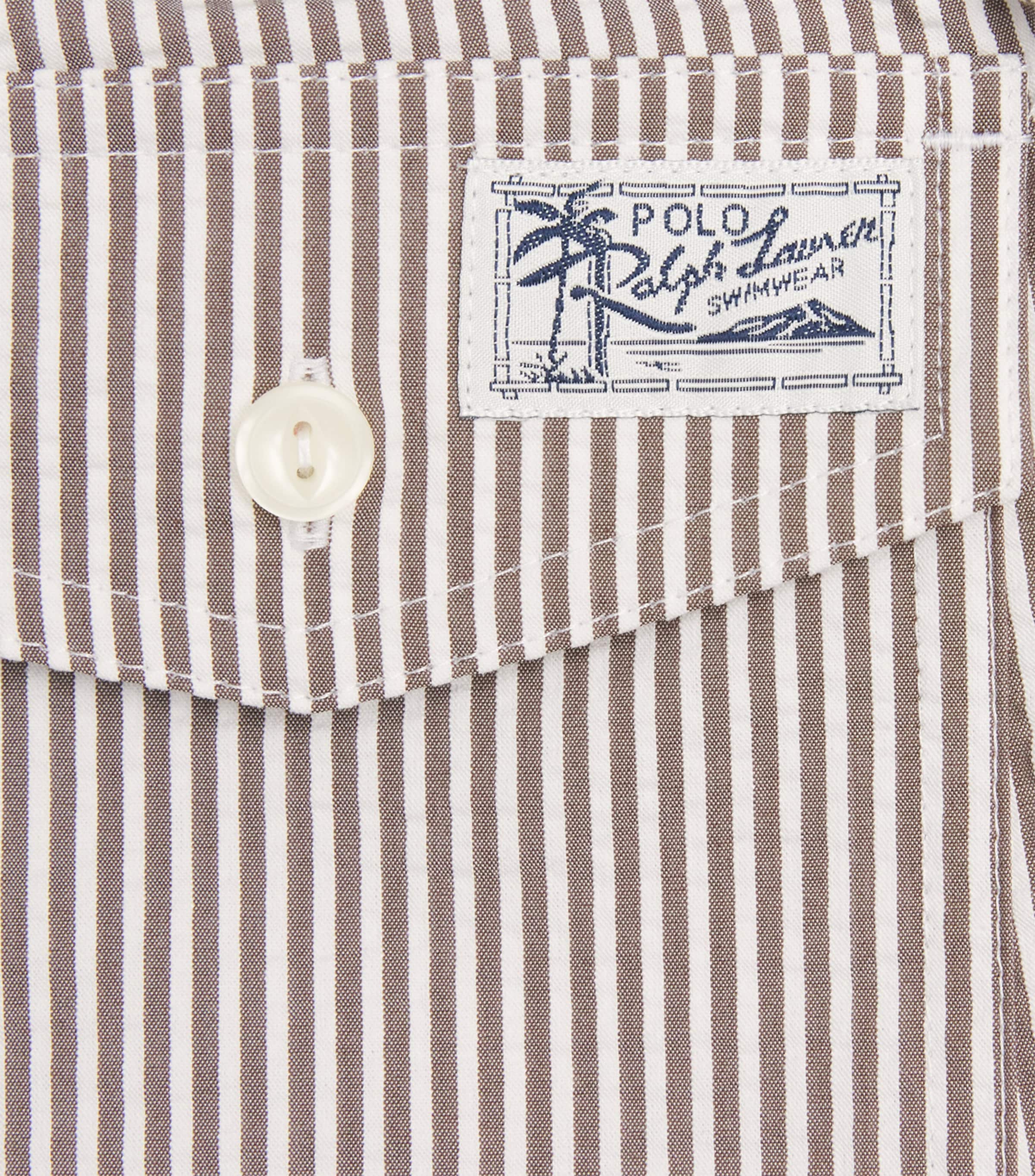 Polo Ralph Lauren Mens Seersucker Traveller Swim Shorts Nutmeg Brn Seerscker Image 5