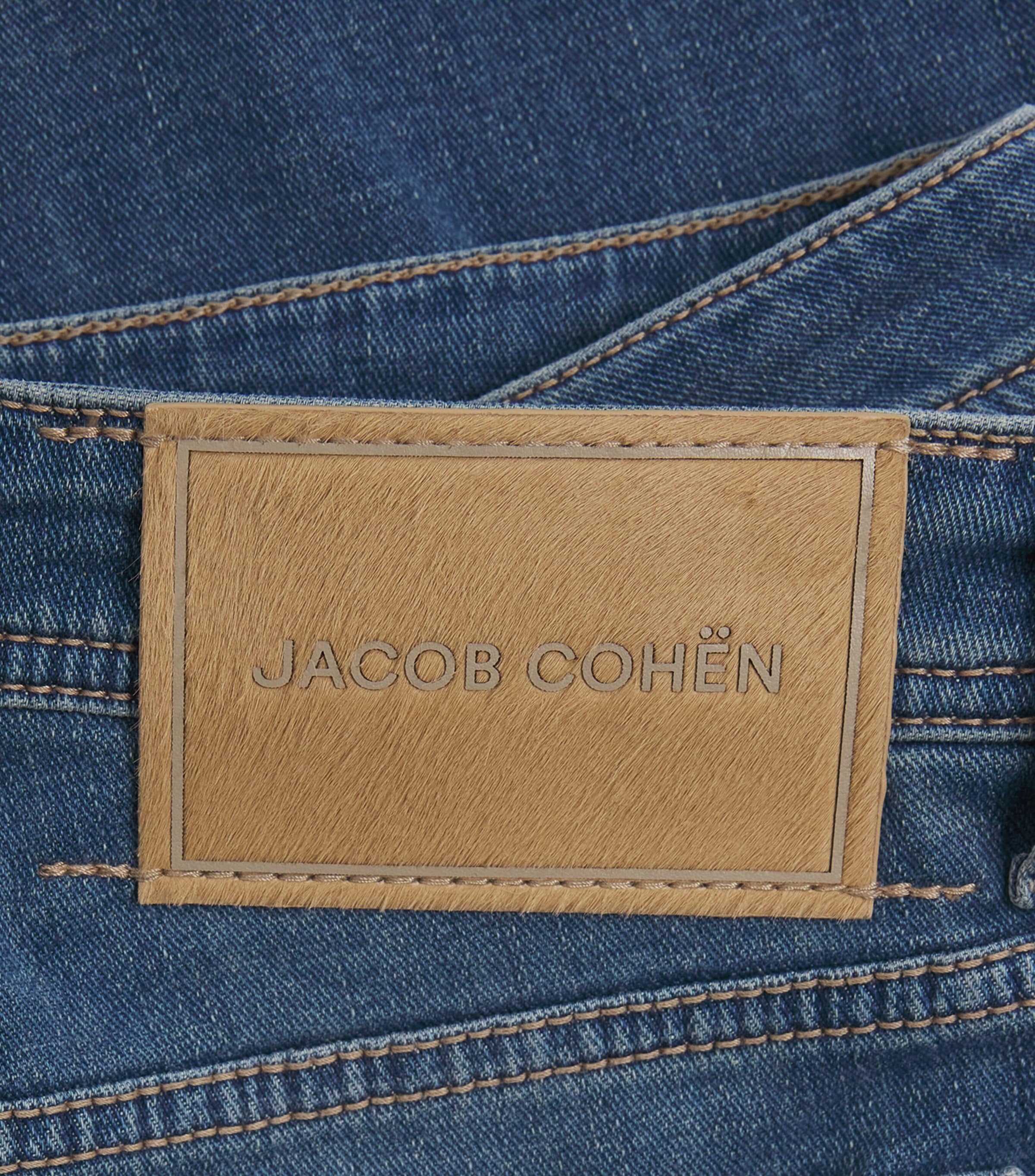 JACOB COHËN Blue Limited Edition Pony Hair-Patch Bard Tapered