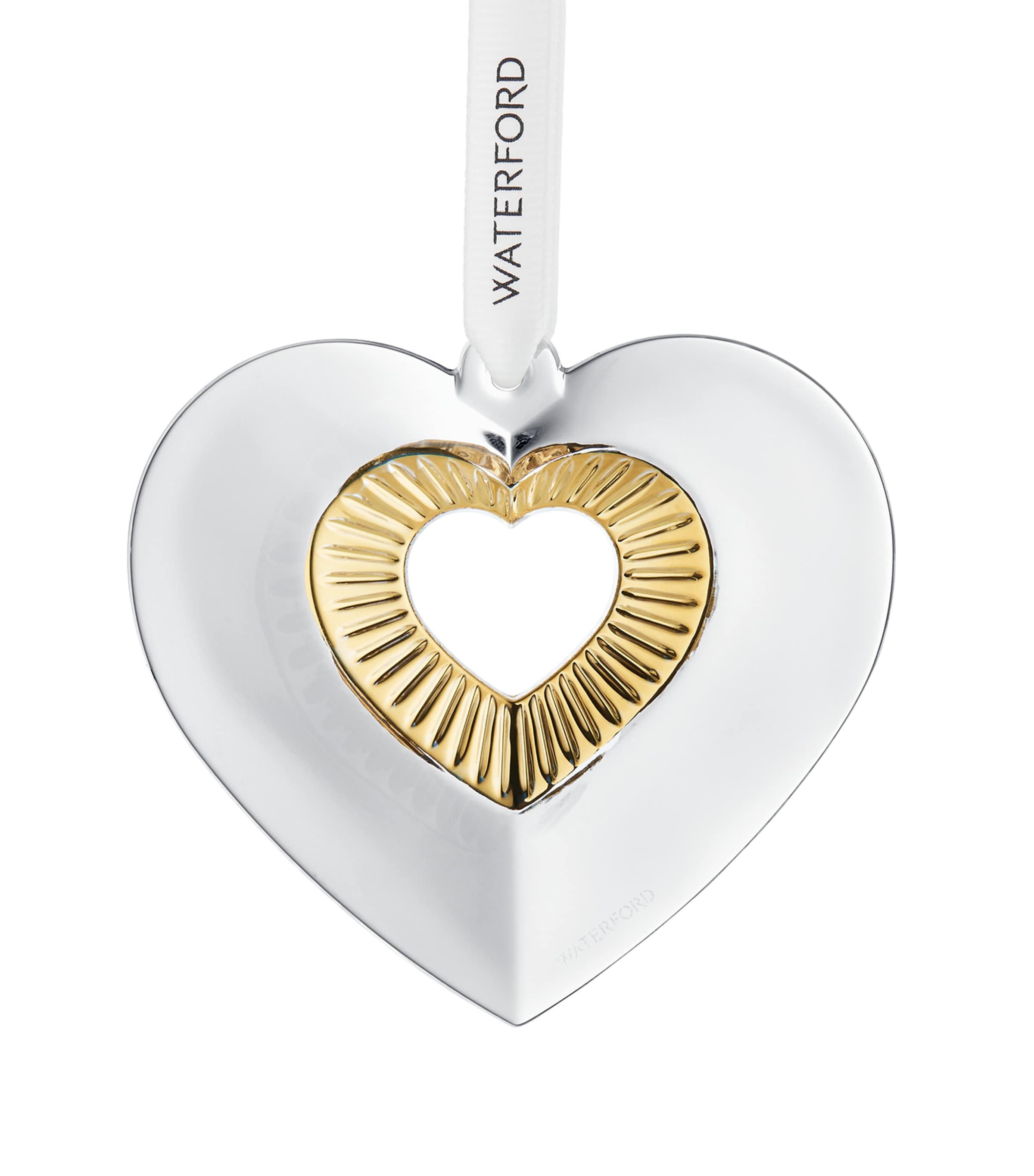 Waterford Gilded Heart Tree Decoration In Transparent