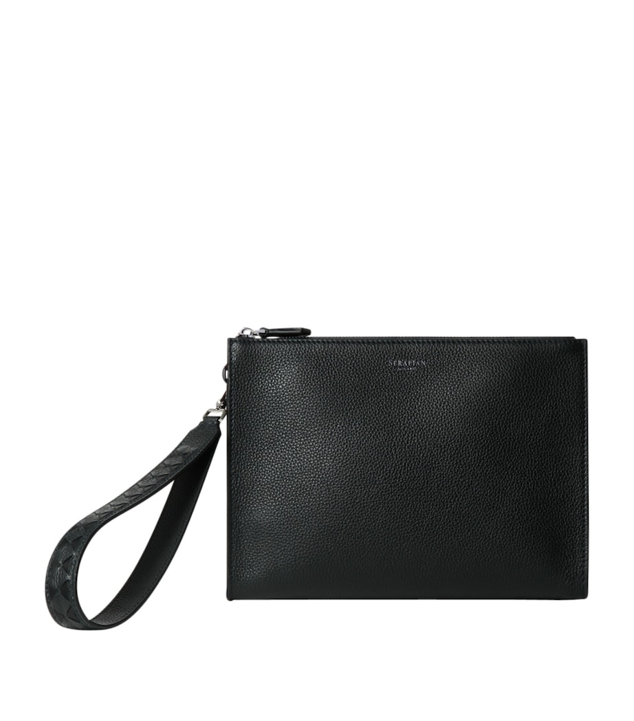 Cachemire Leather Clutch Bag BLACK Image 1