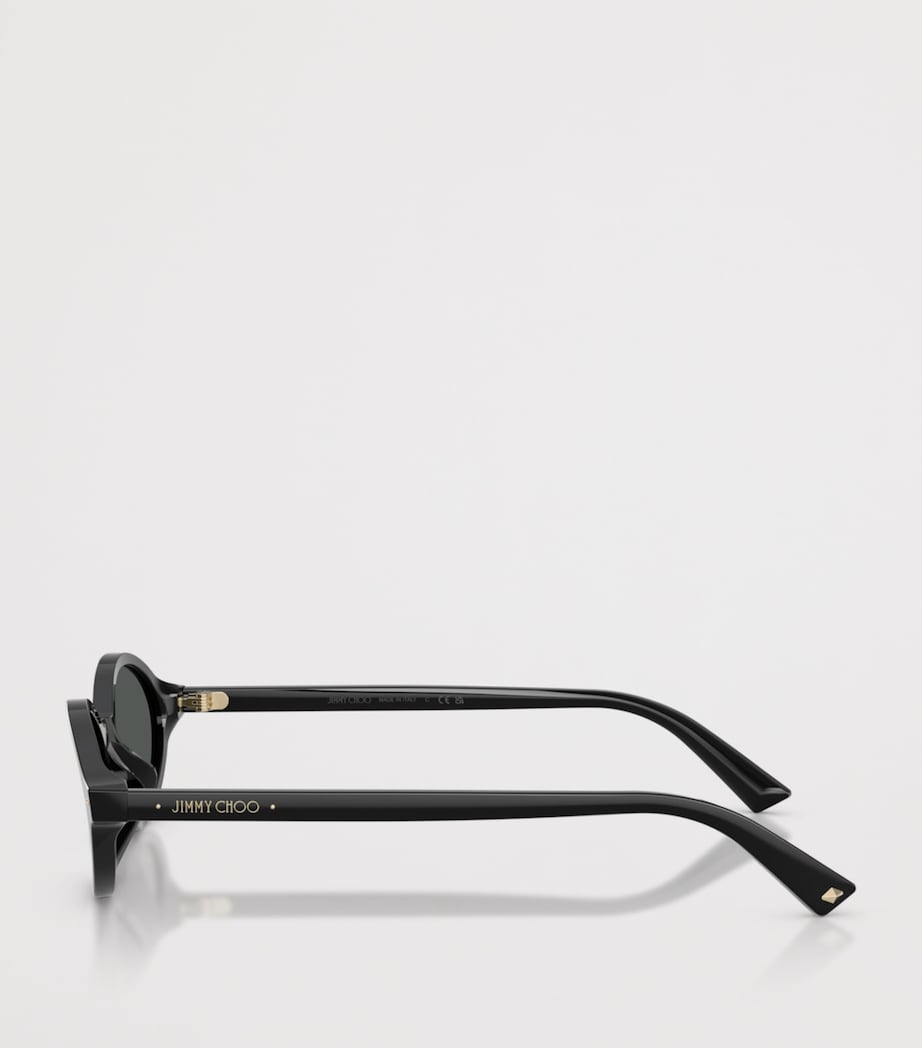 Jimmy Choo Oval Sunglasses Black Image 3