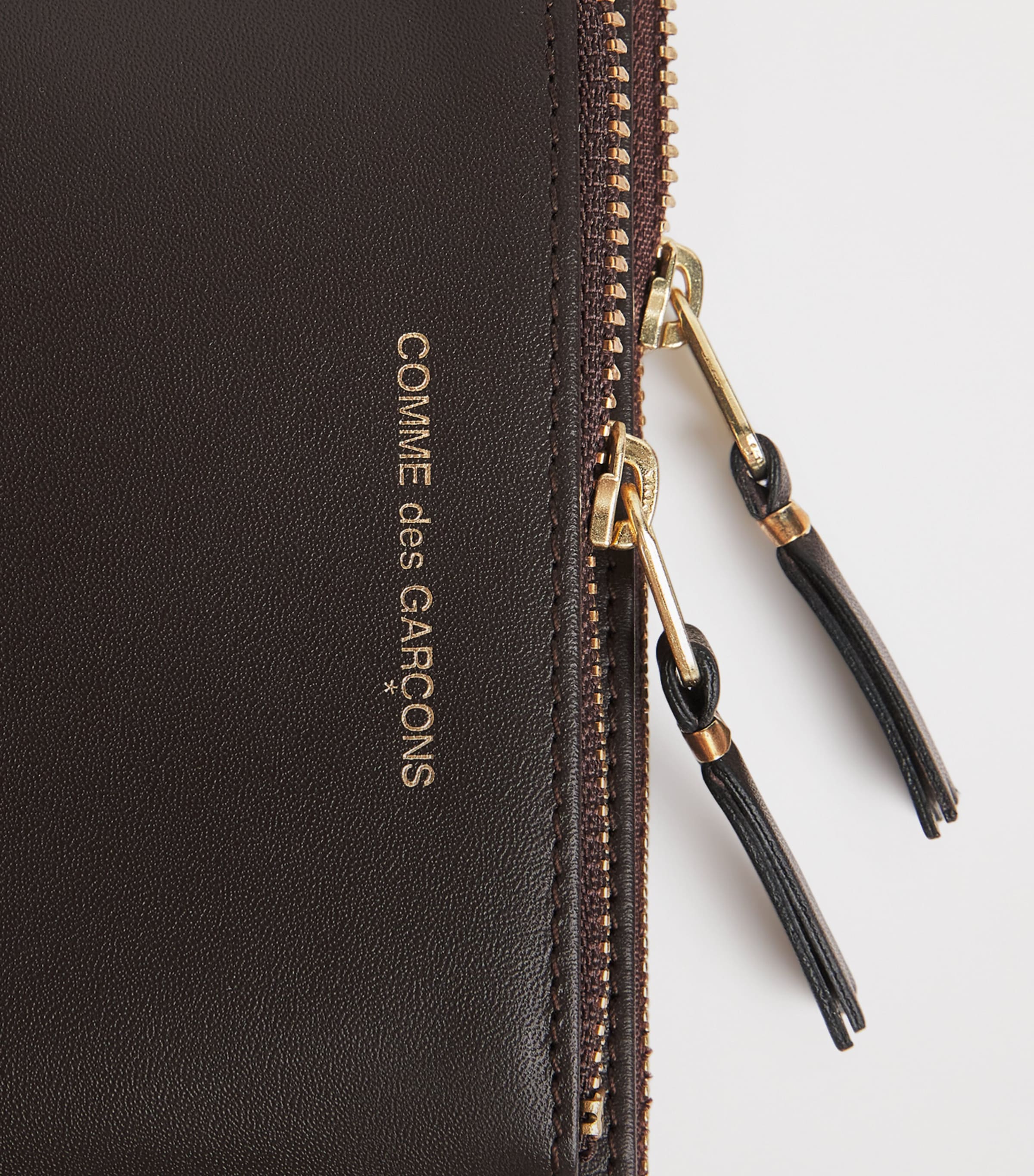 Comme Des Garçons Wallet Brown Medium Leather Outside Pocket