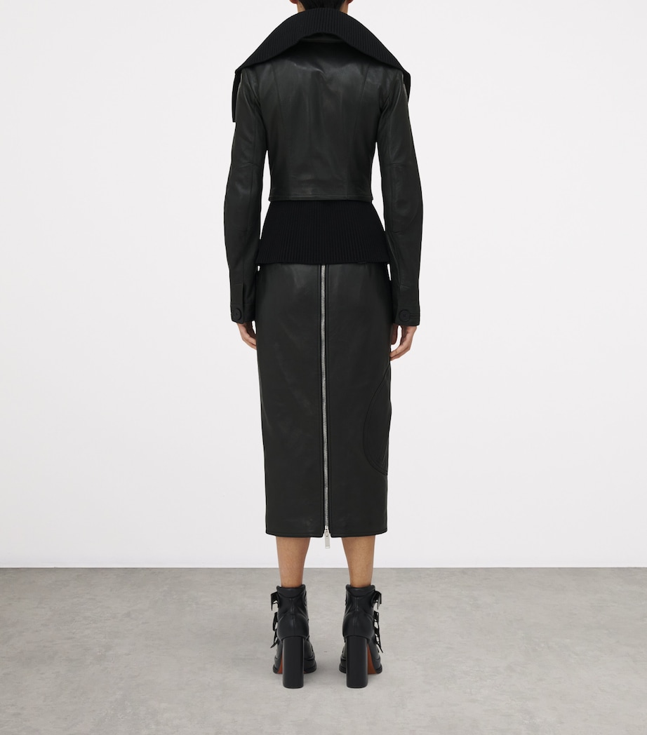 Exaggerated Buttonhole Leather Jacket 1000 Image 4