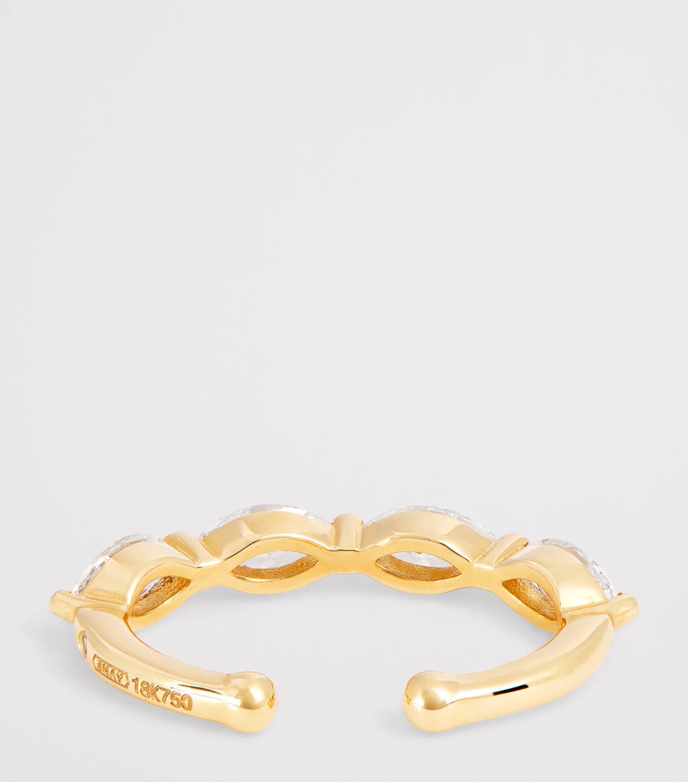 Yellow Gold and Diamond Marquise Single Ear Cuff YELLOW GOLD Image 3