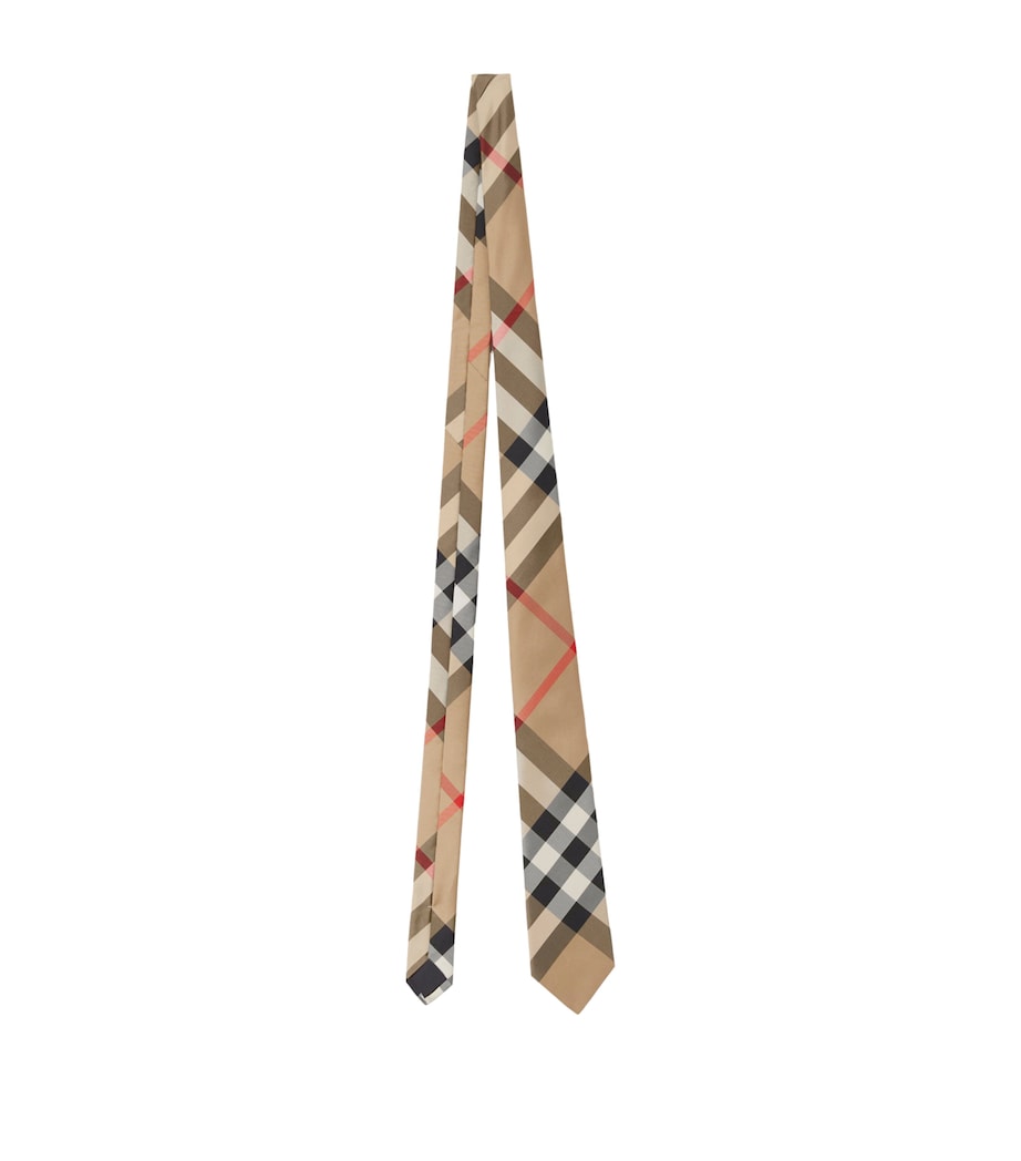 Silk Check Tie ARCHIVE BEIGE Image 1