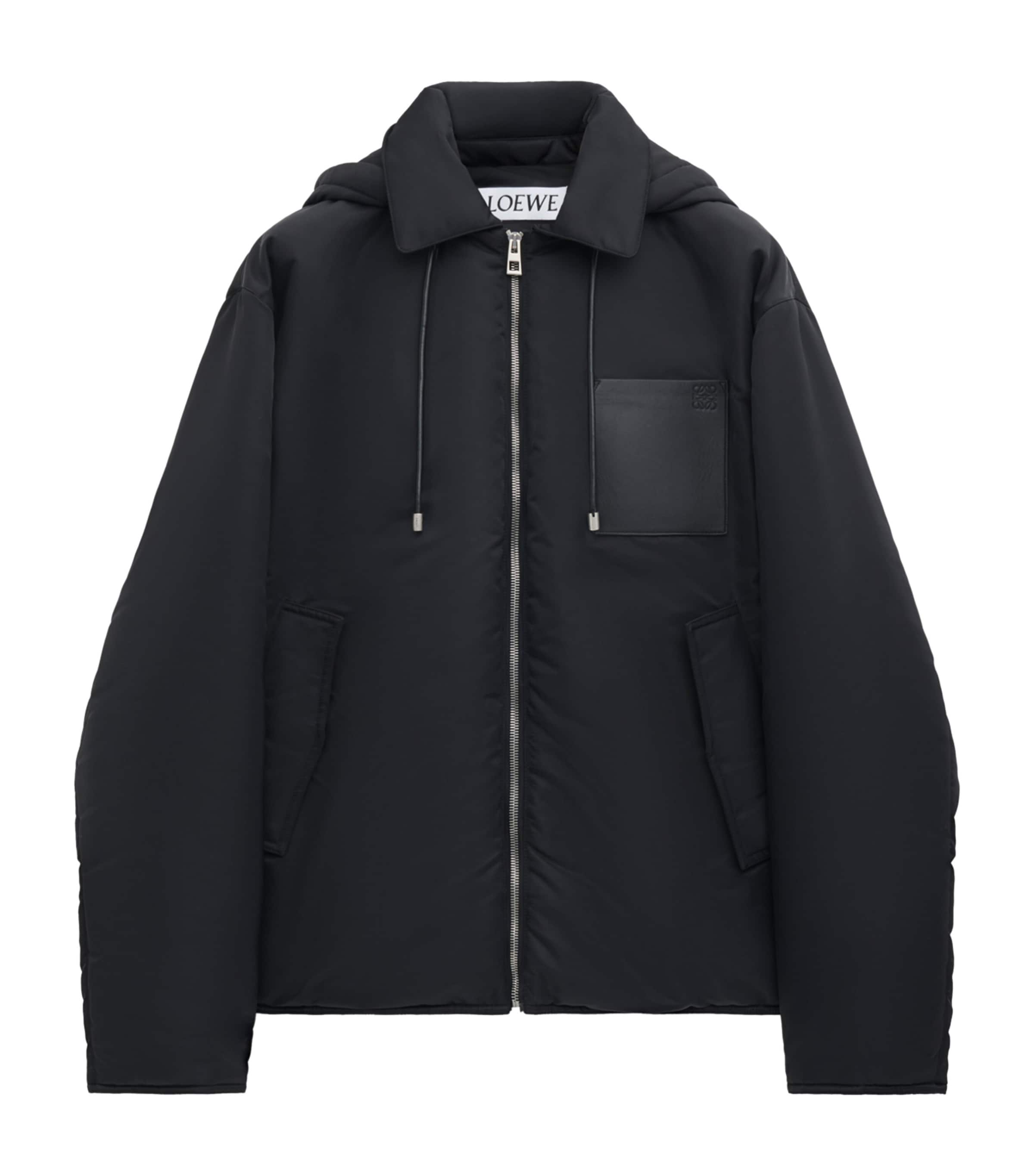 Nylon Hooded Jacket BLACK Image 1