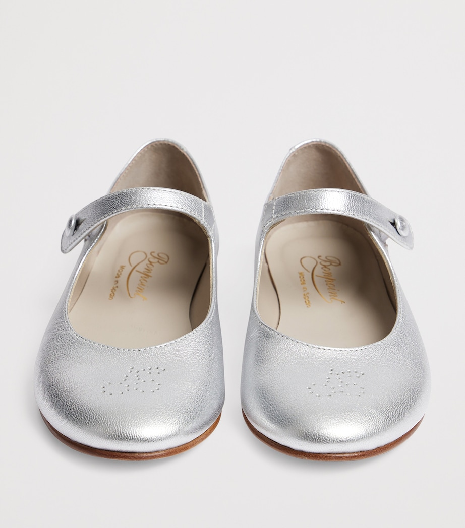 Leather Ella Ballet Flats ARGENT Image 3