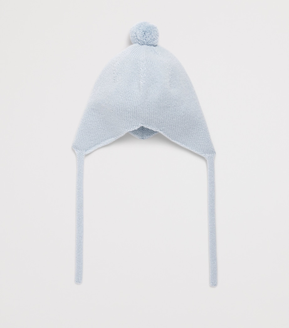 Rosie Sugden Cashmere Pom-Pom Bonnet (0-24 Months) Spa Blue Image 2
