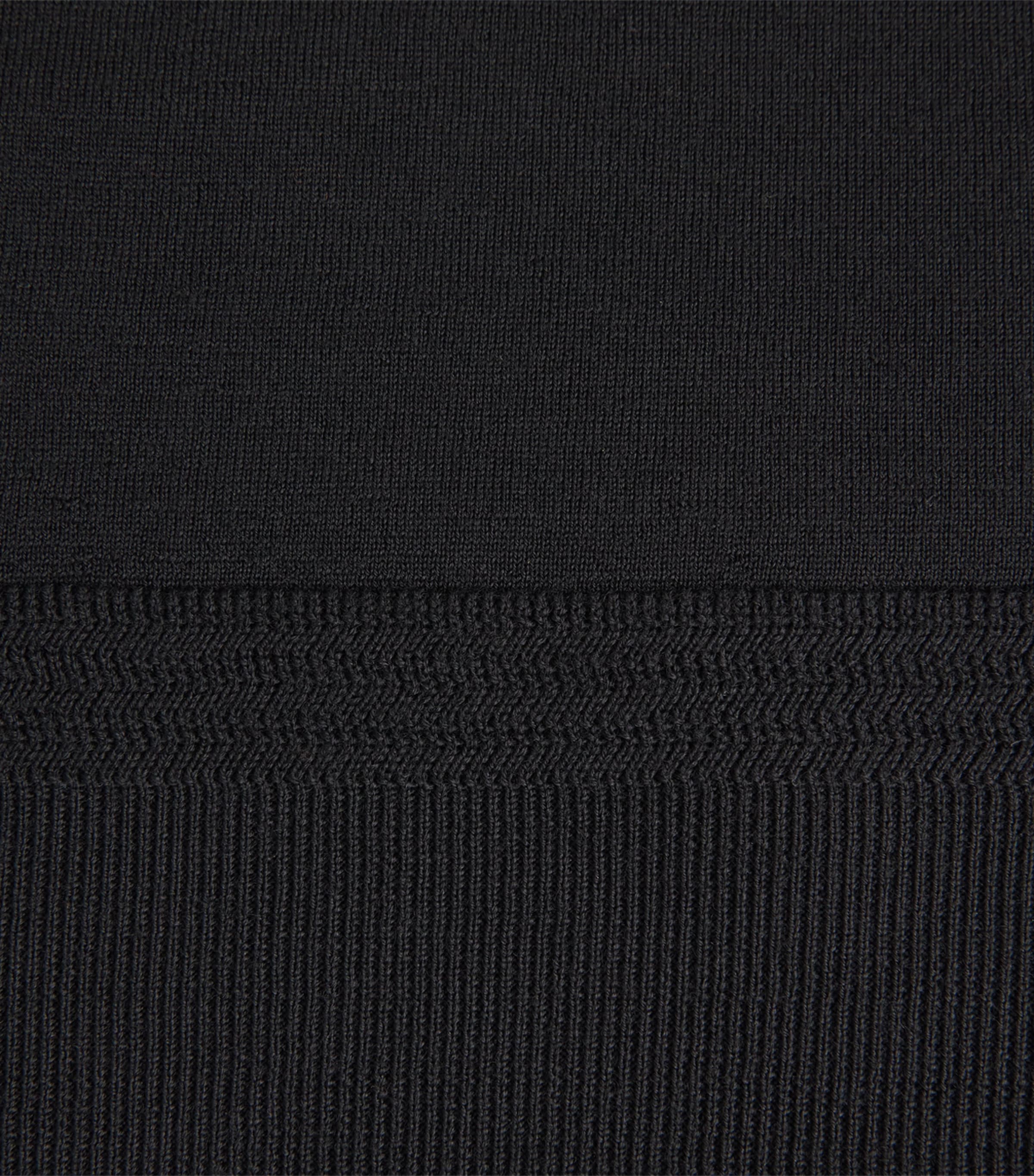 Barena Mens Merino Polo Shirt Nero Image 6
