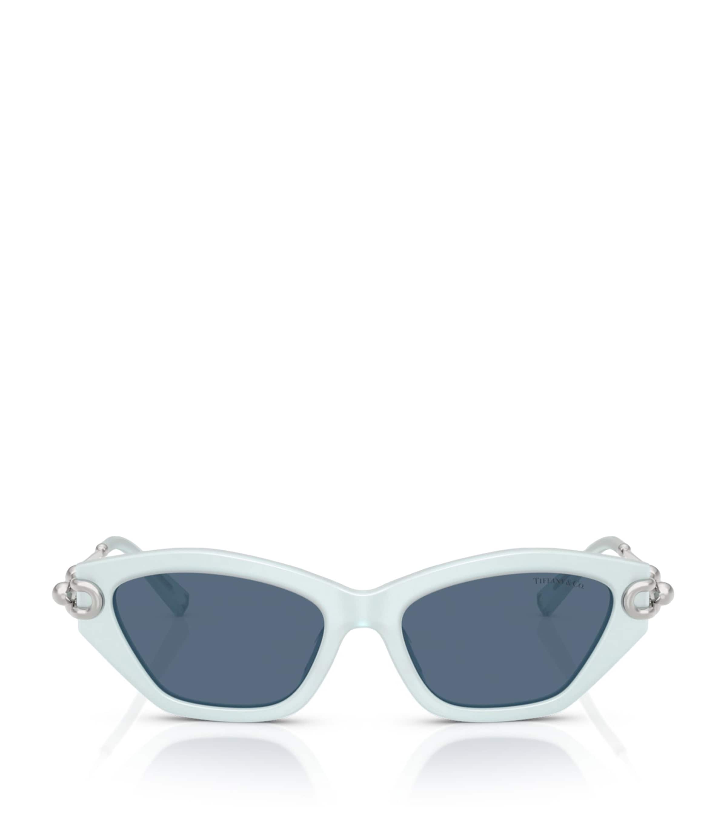 Shop Tiffany & Co Acetate Cat Eye Tf4231u Sunglasses In Blue