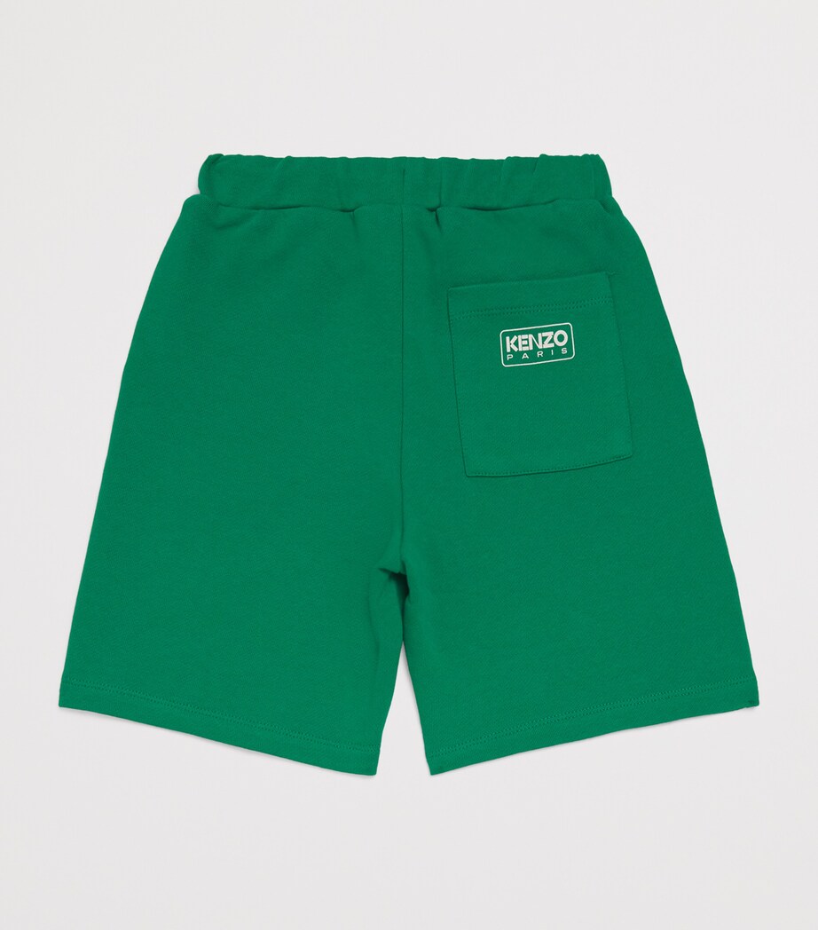 Kenzo Kids Cotton Drawstring Shorts (2-14 Years) Dark Green Image 2